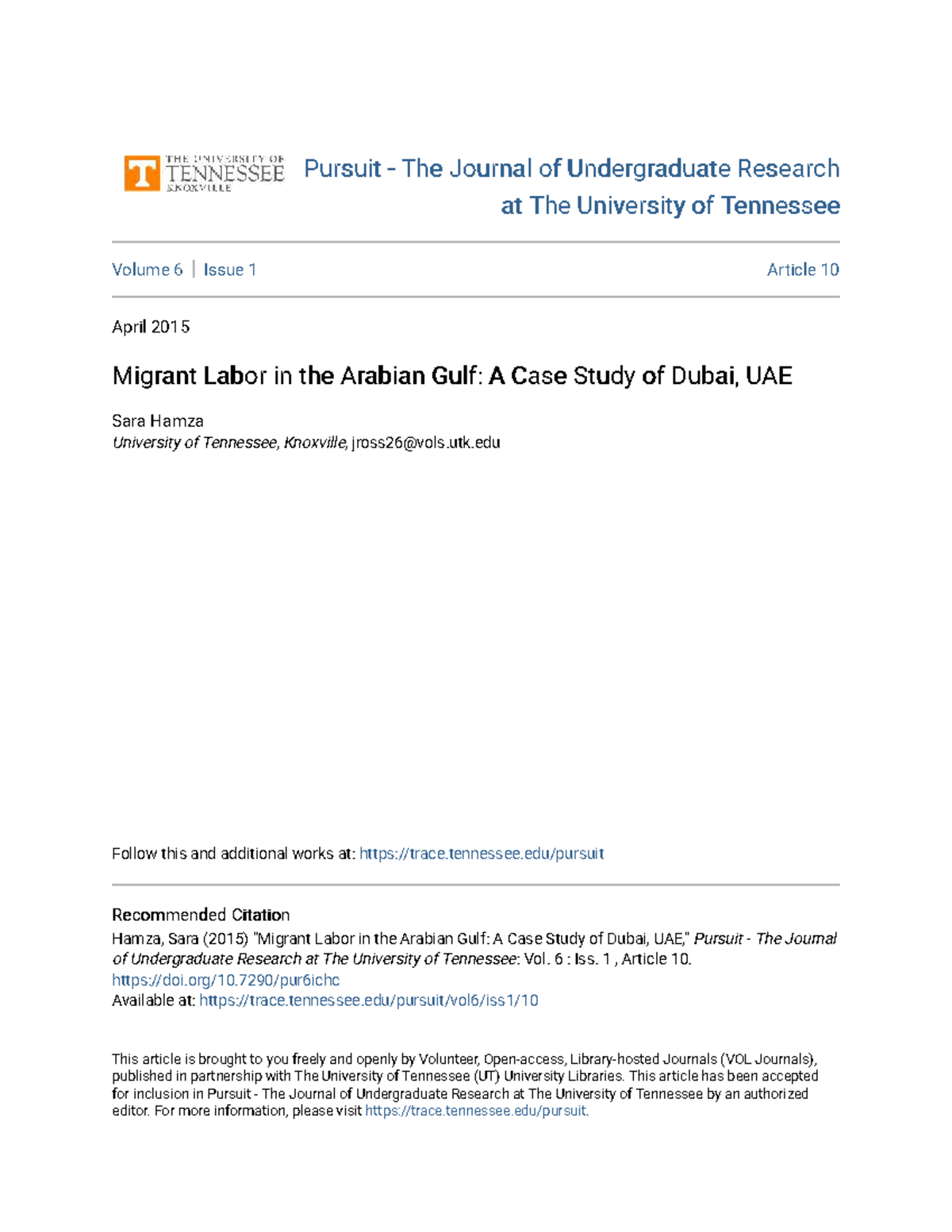 Migrant Labor in the Gulf: A Case Study of Dubai, UAE - Studocu