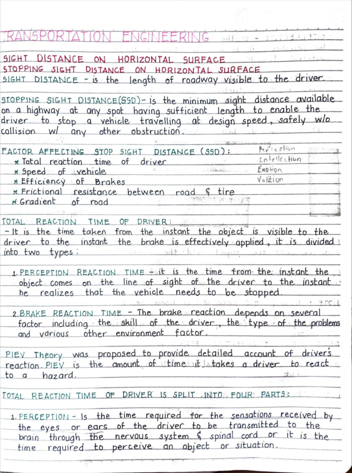 Transportation Engineering: Sight Distance & Stopping Sight Distance ...