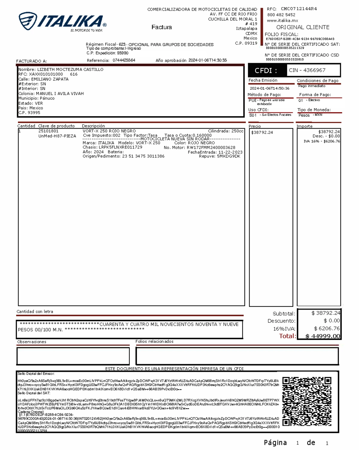 RASM030125 CFDI Invoice Details for Misael Ramirez - 2024 - Studocu
