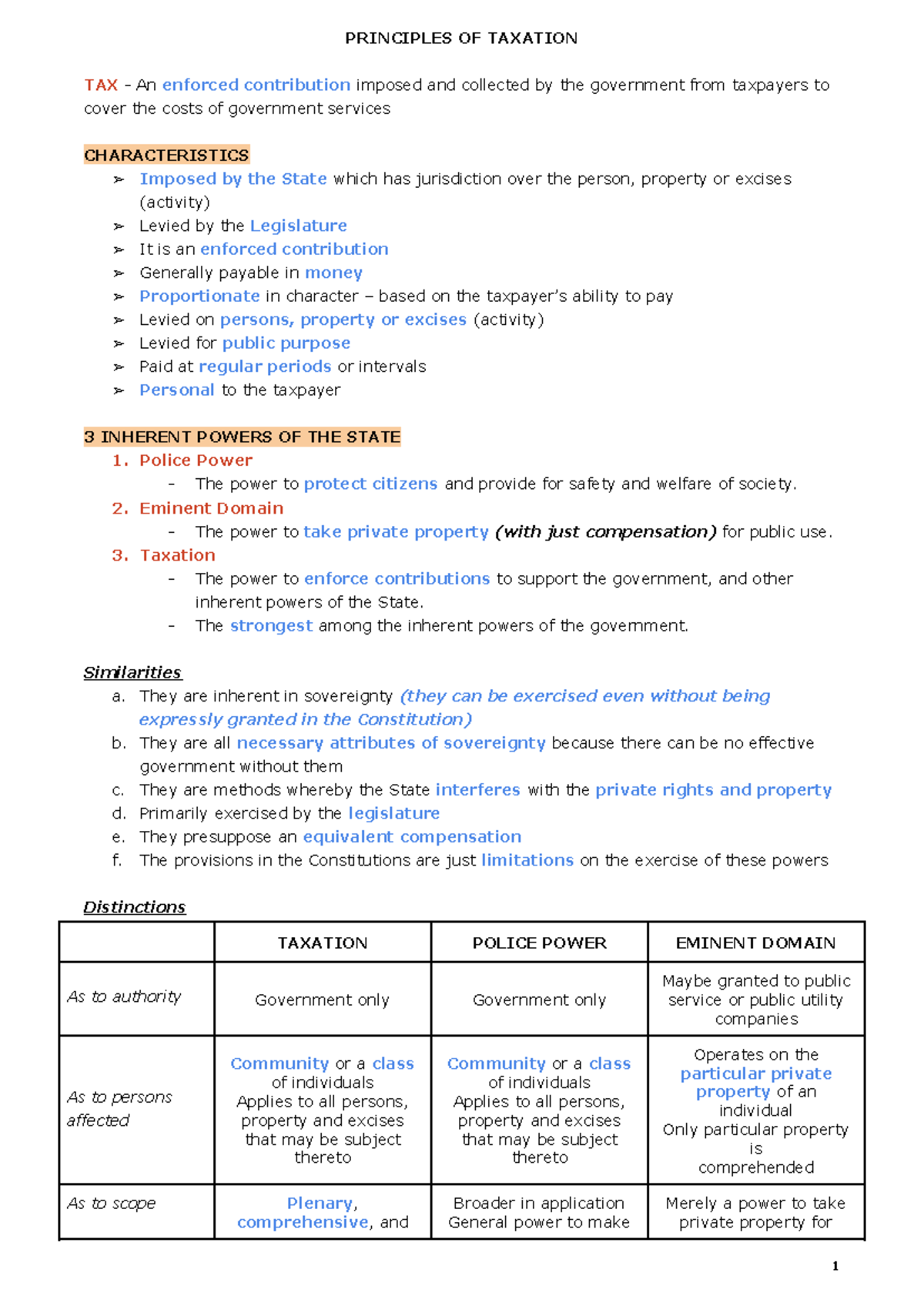 LPUM Principles of Taxation Overview and Key Concepts - Studocu