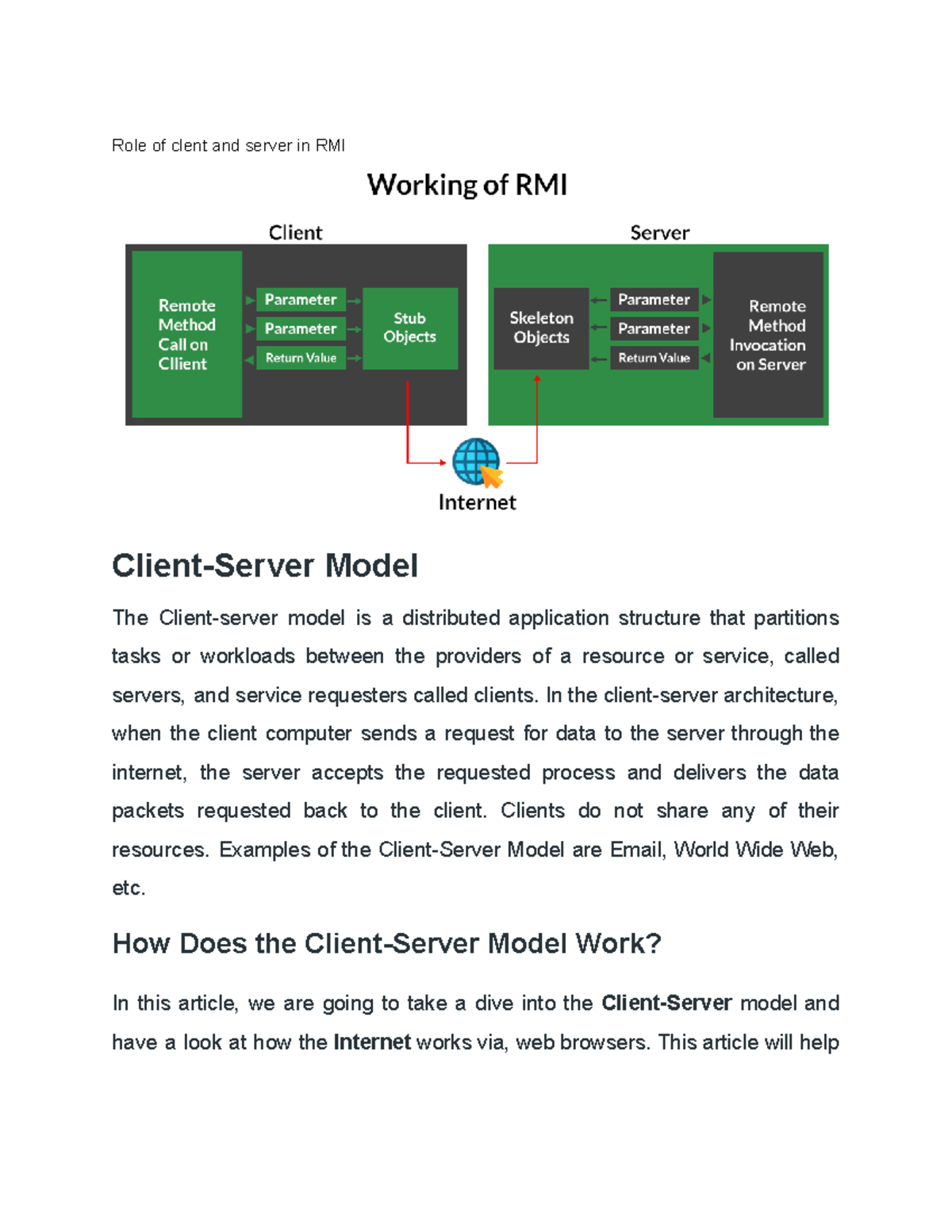 AJP Unit 4: Client-Server Model & RMI Insights - Studocu