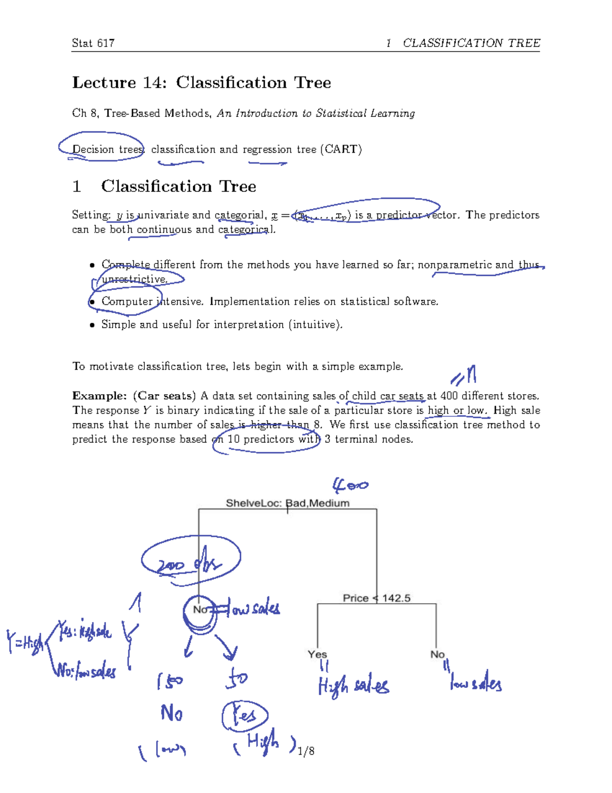 Stat 617 Lecture 14: Introduction to Classification Trees and CART ...