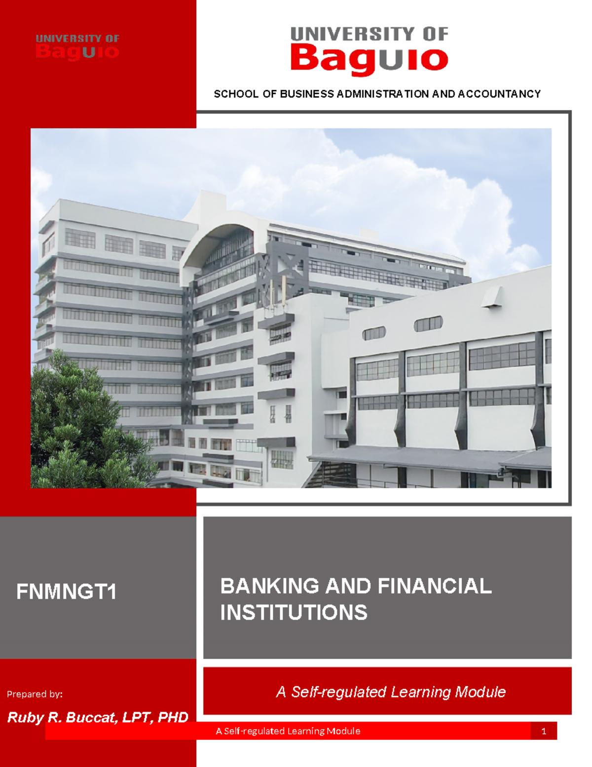 FNMNGT1 Banking and Financial Institutions Learning Module - Studocu