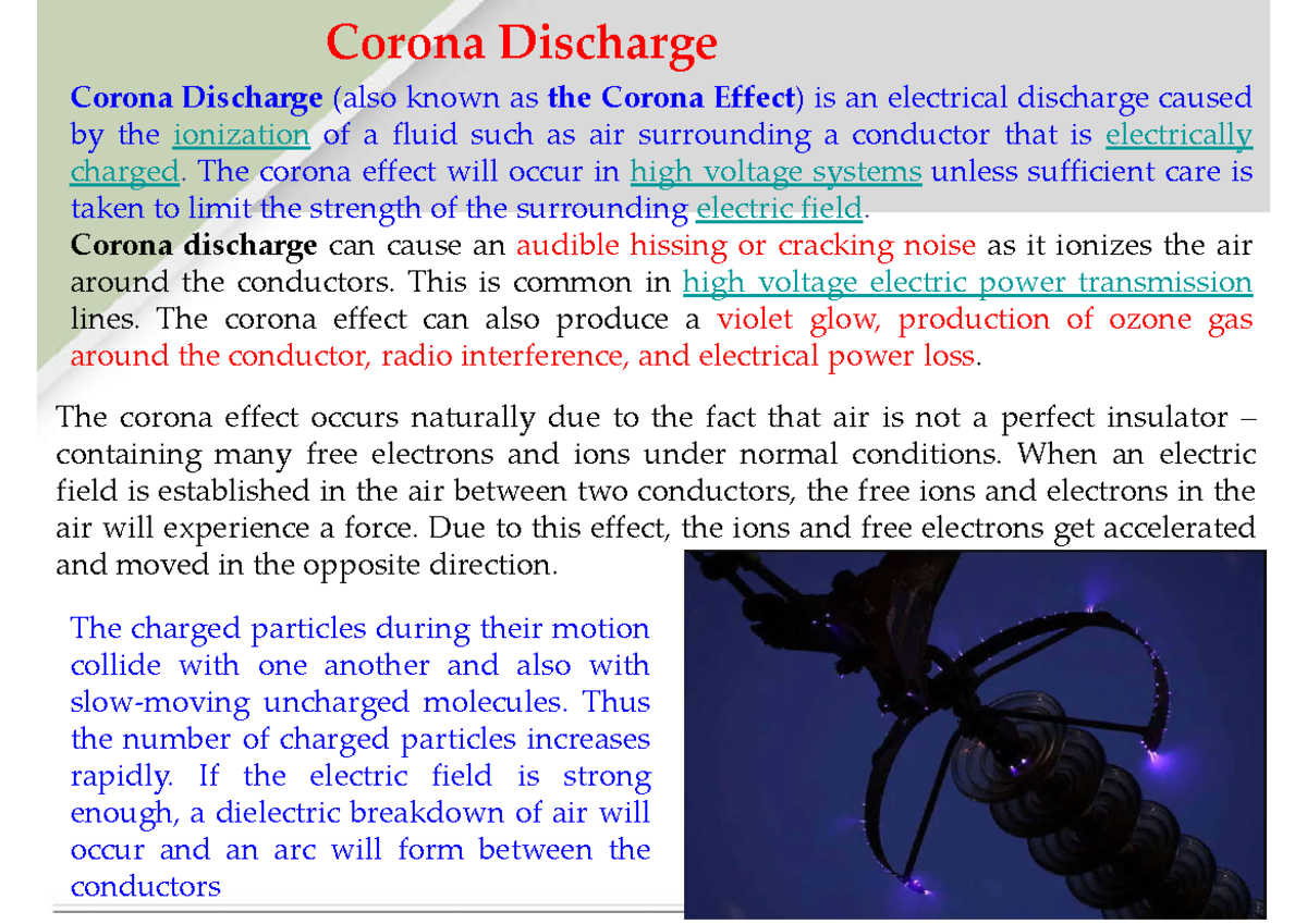 Lecture 2 EPE: Understanding Corona Discharge in Power Systems Studocu