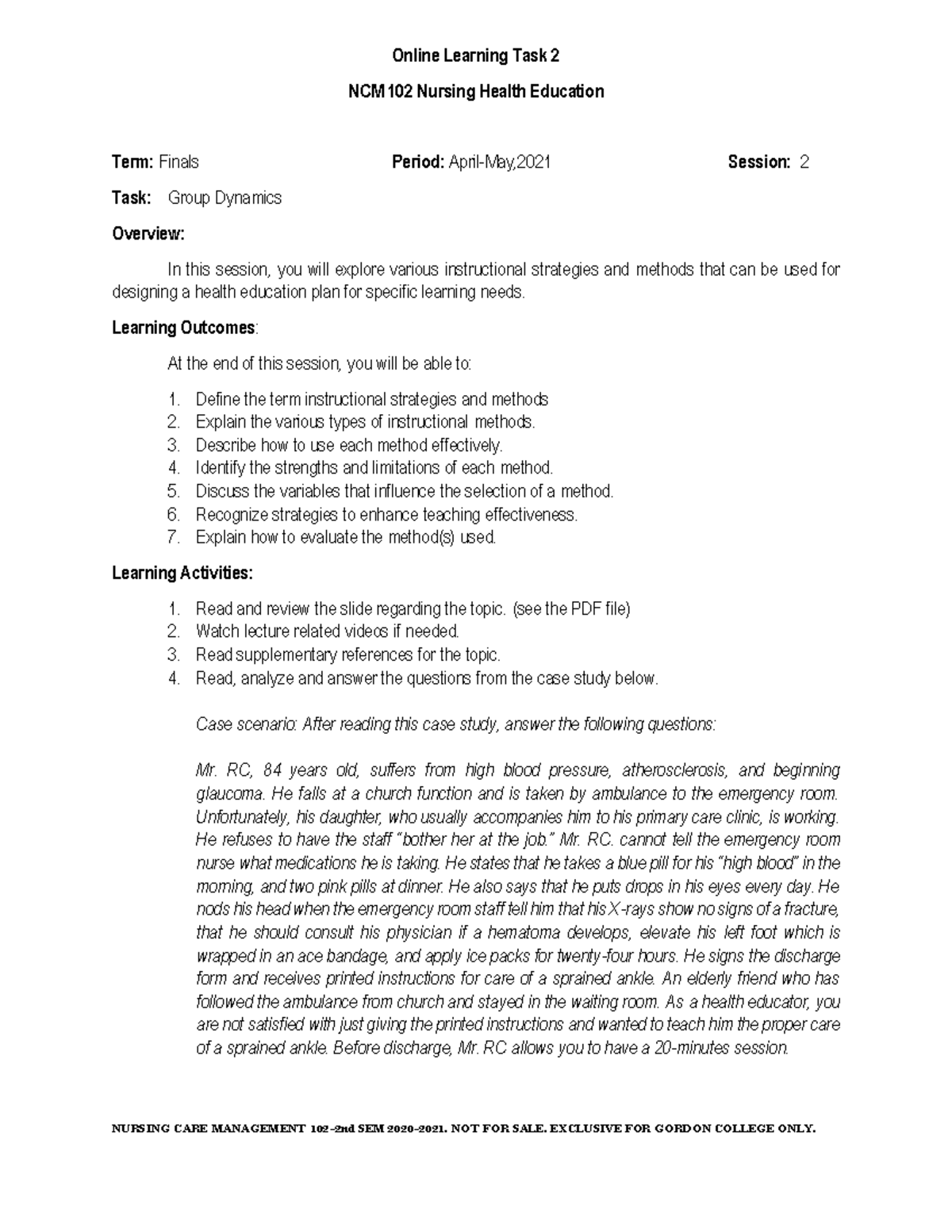 Learning-Task-2 - Microbiology and Parasitology Notes - NURSING CARE ...