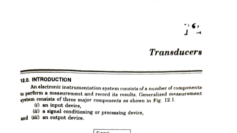 S&I 1&2 AK Shawny - Transducers and Electronic Measurements Notes - Studocu