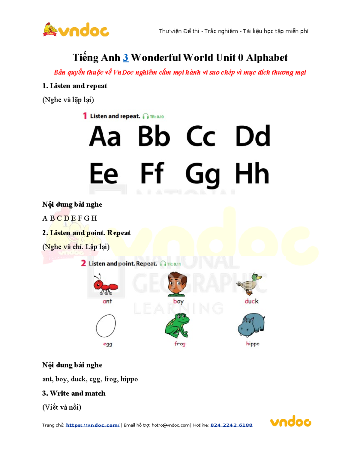 Tieng anh 3 wonderful world unit 0 alphabet - Tiếng Anh 3 Wonderful ...