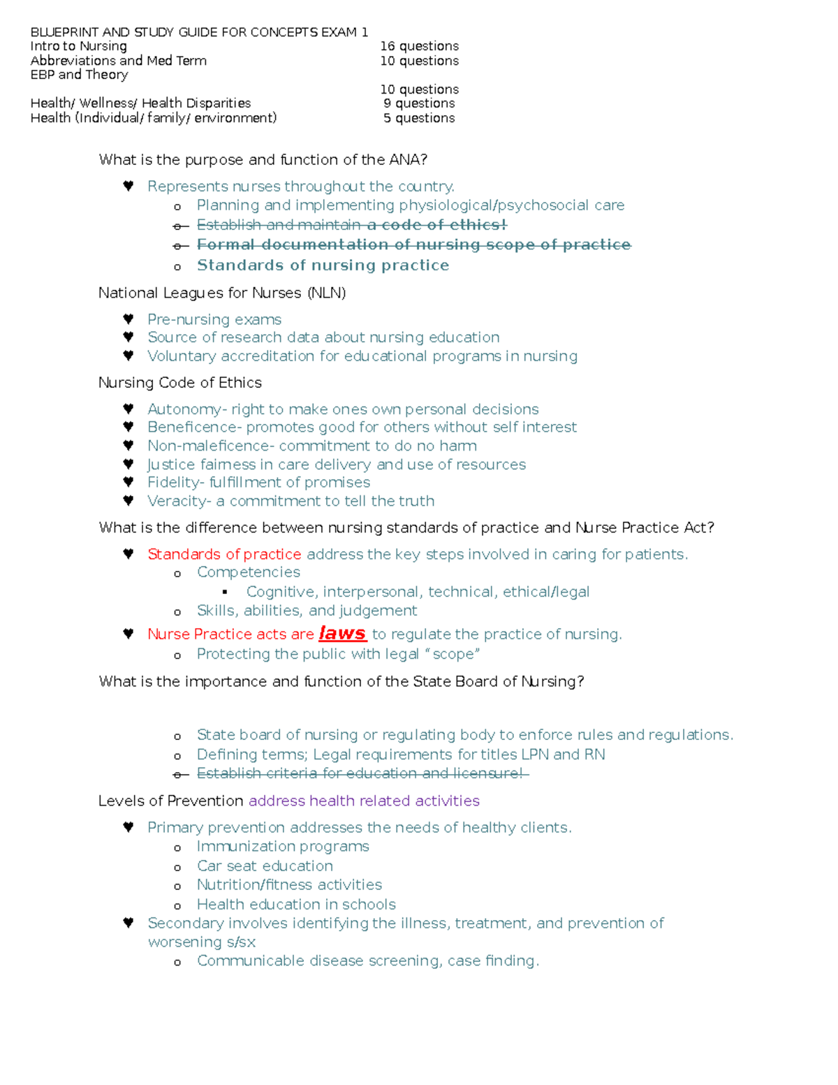 Concepts Exam 1 Blue Print - BLUEPRINT AND STUDY GUIDE FOR CONCEPTS ...