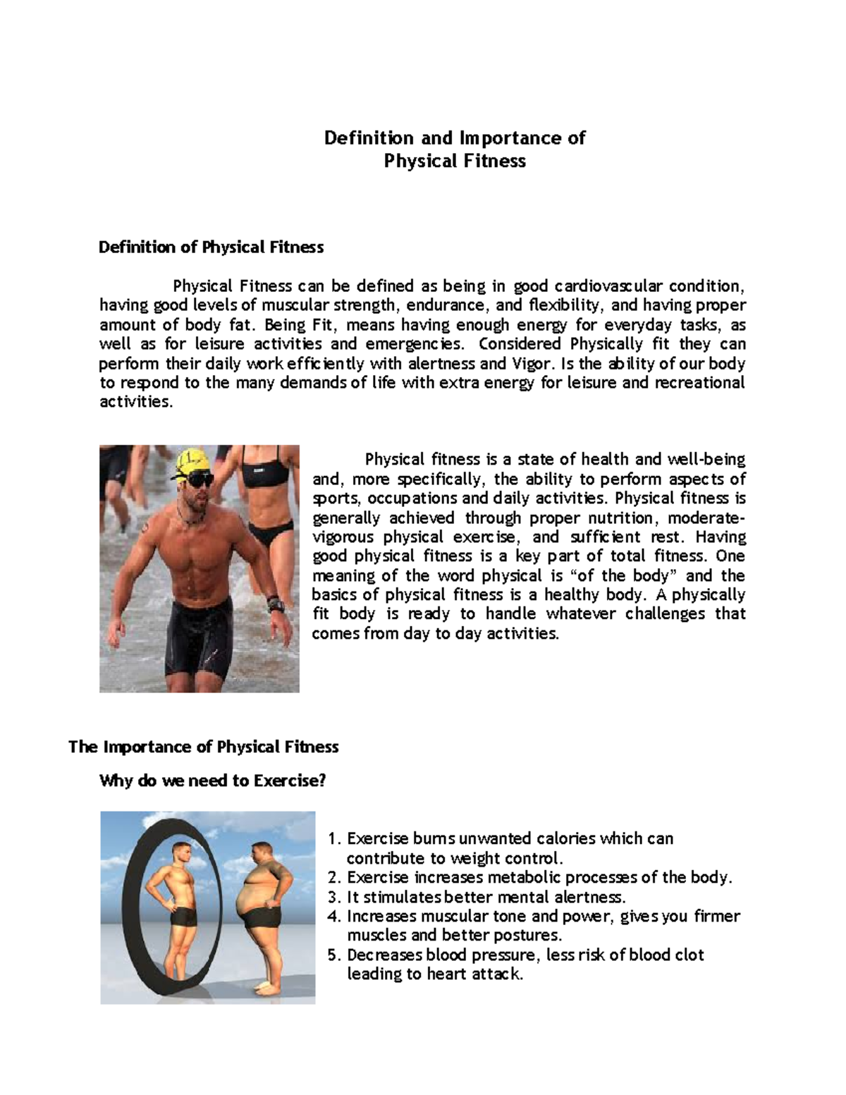Understanding Physical Fitness Definition And Importance Studocu