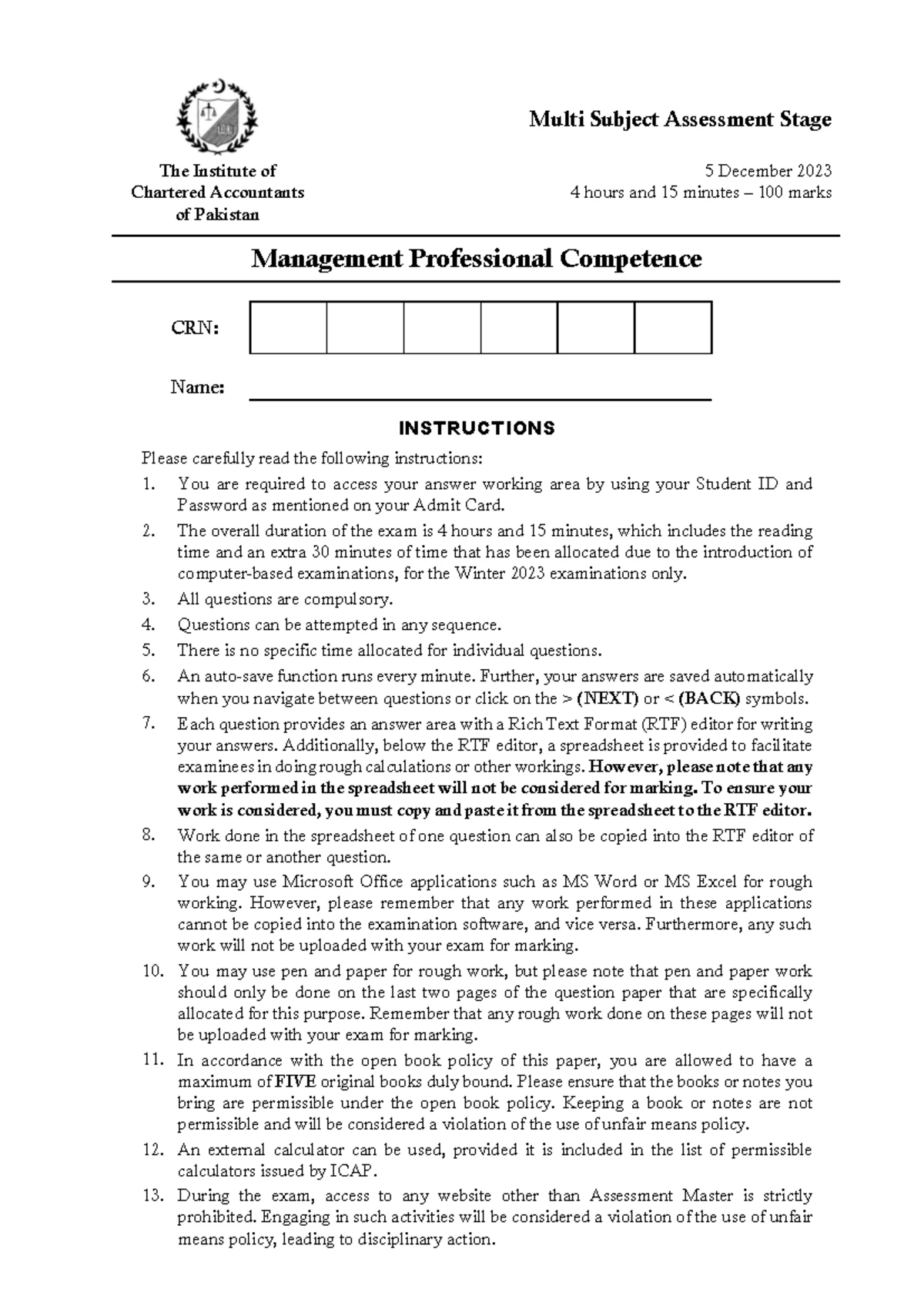 MSA 2 Summer 2024 - Multi Subject Assessment Past Paper Review - Studocu