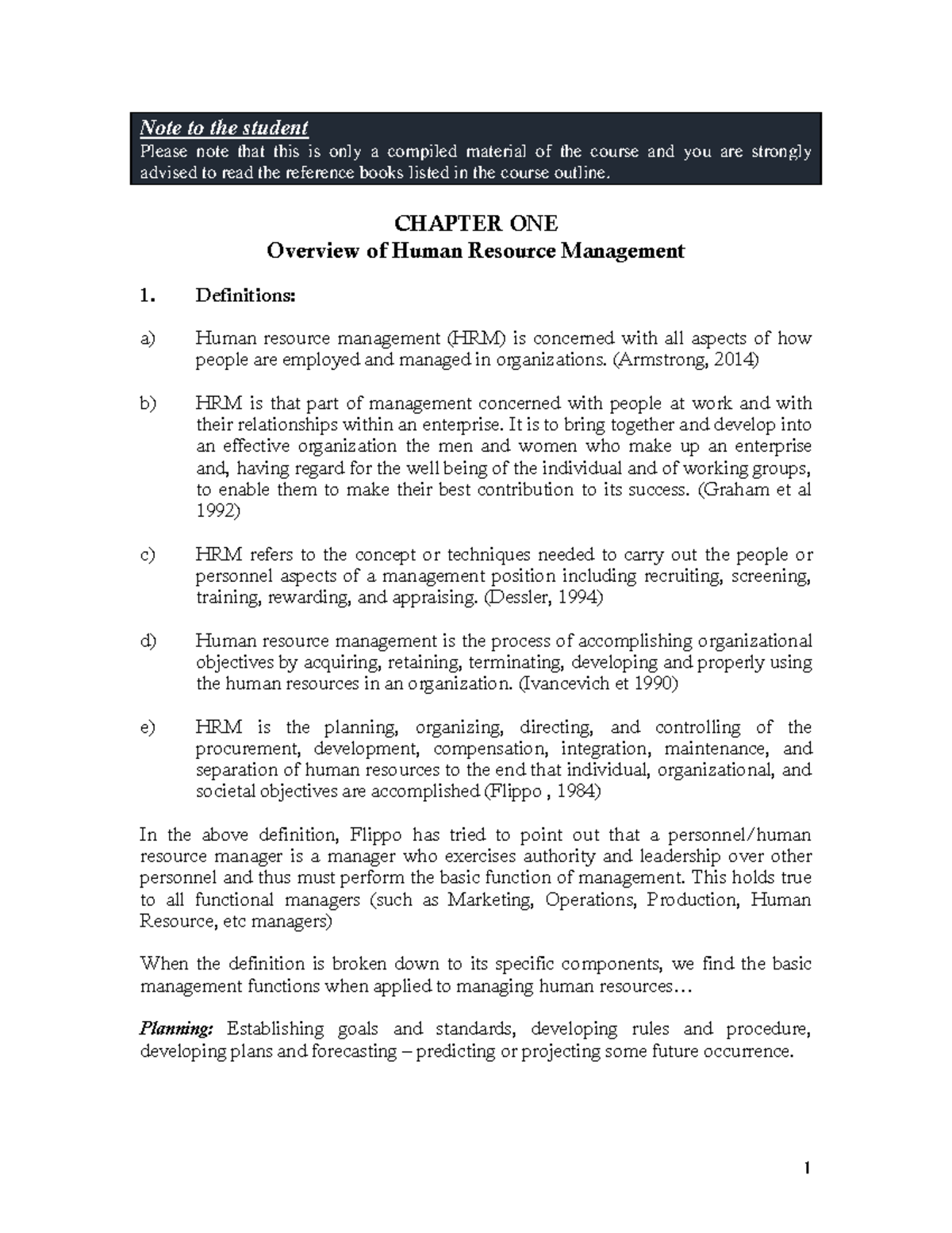 HRM 101 Final Exam Notes: Overview and Key Concepts (Ch 1-7) - Studocu