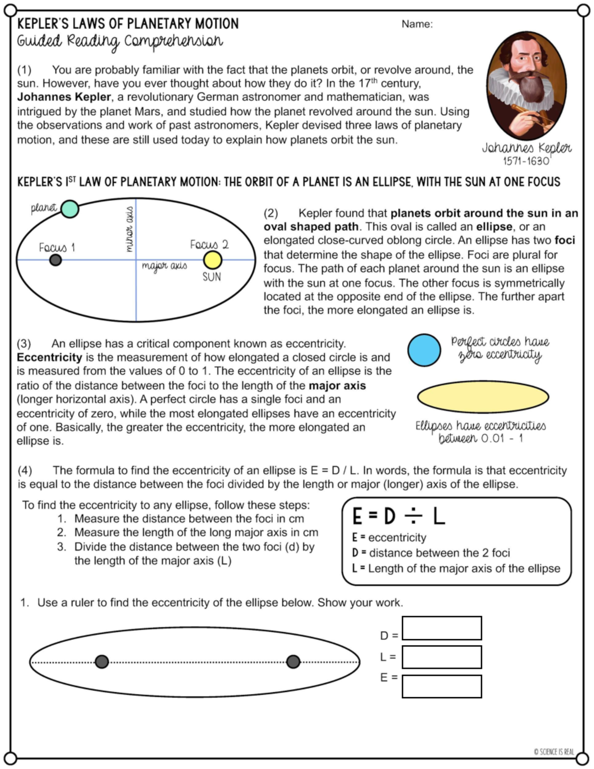 Johannes Kepler 3 Laws Of Motion