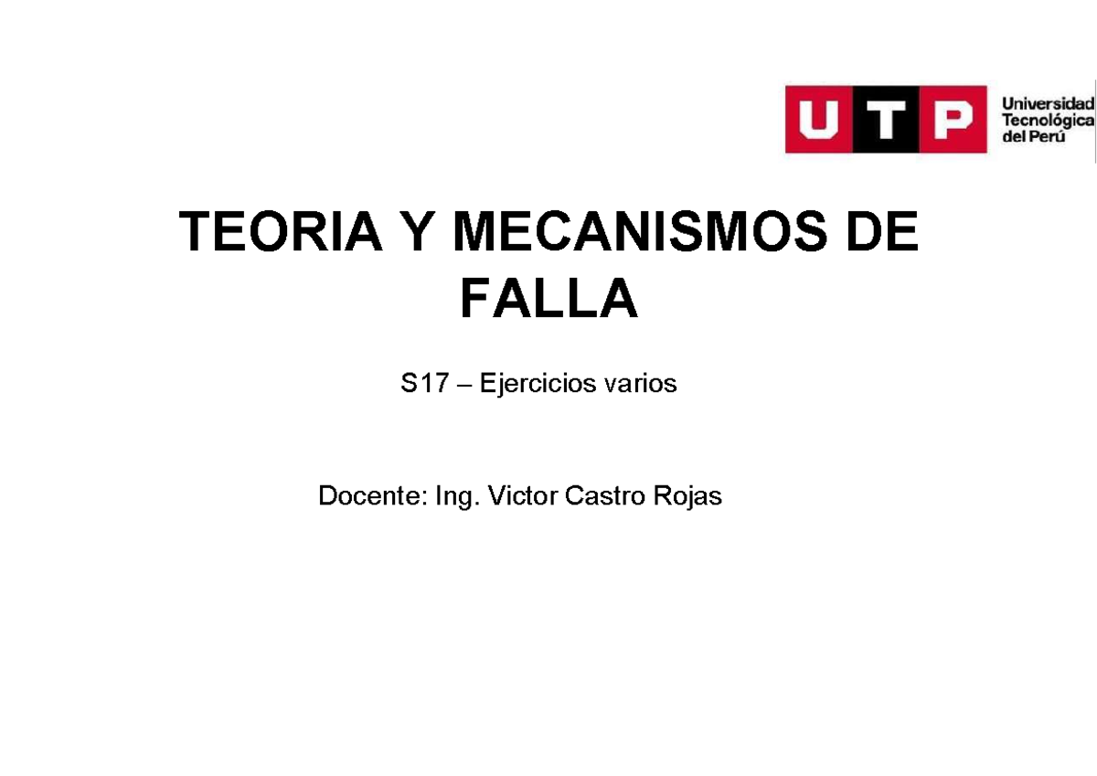 S17 Ejercicios De Teoría Y Mecanismos De Falla Para Examen Final