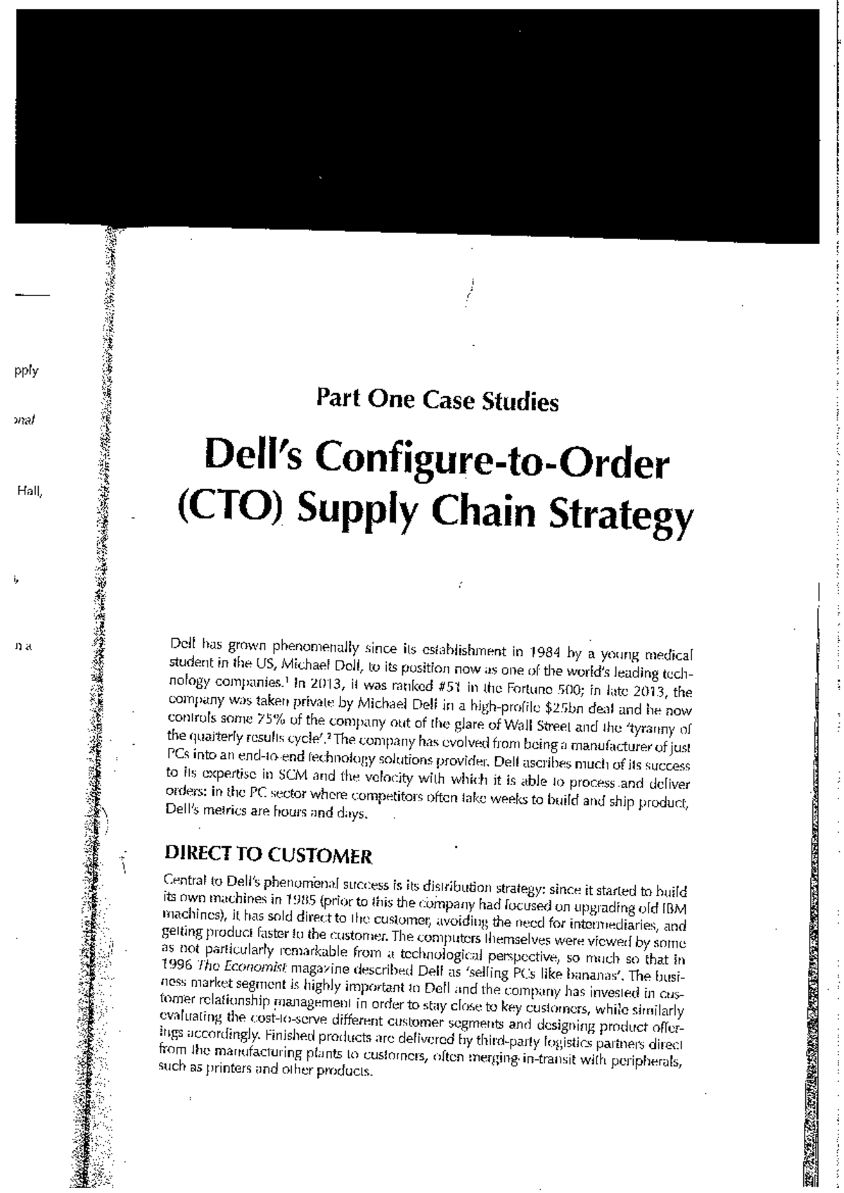 Dell Case Study 1: Supply Chain Strategy and Manufacturing Insights ...