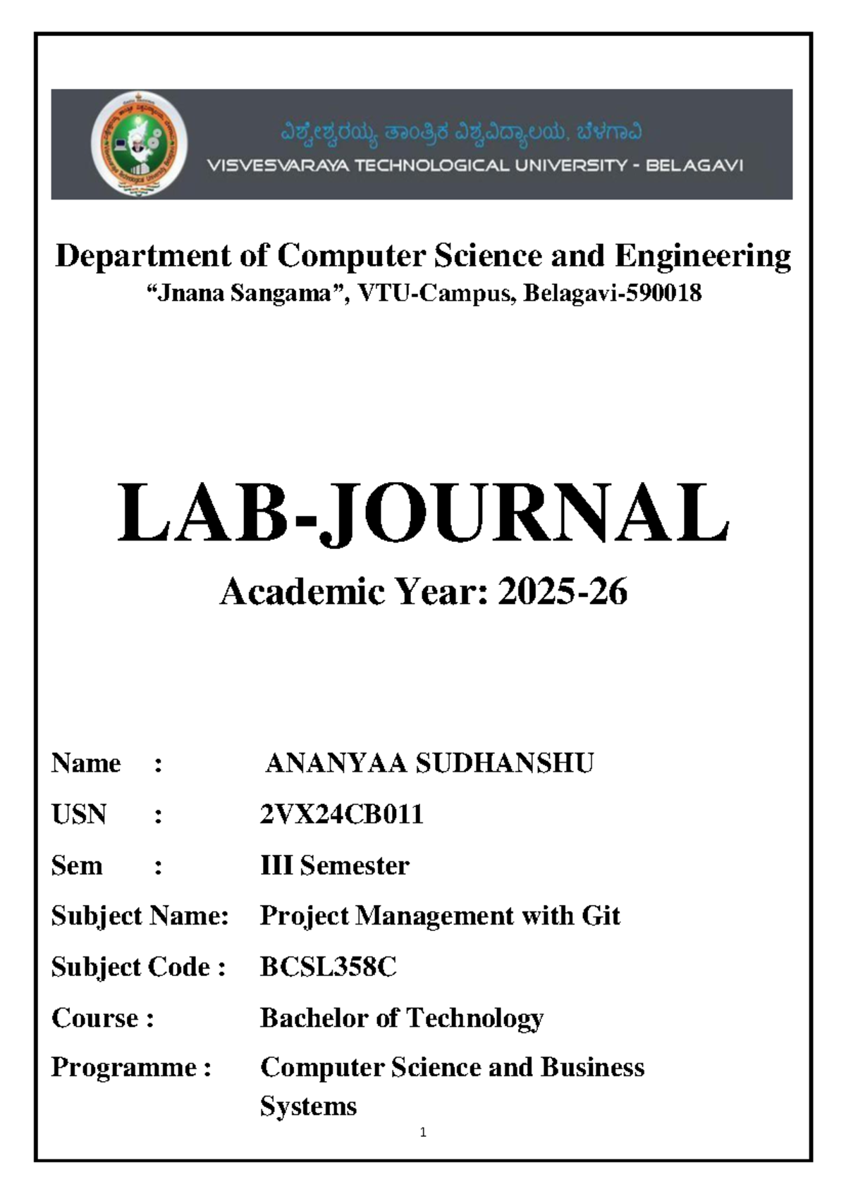 Final Lab Report: Project Management with Git (BCSL358C) - Studocu