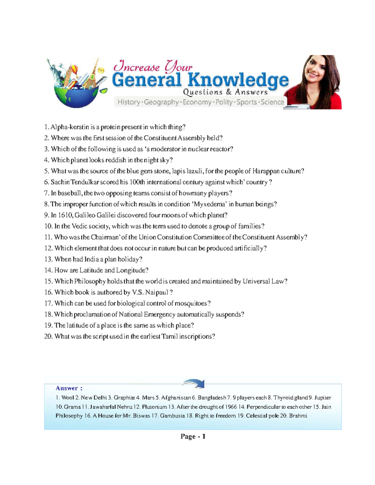 5000 GK Questions - Test Prep for Various Jobs - Studocu