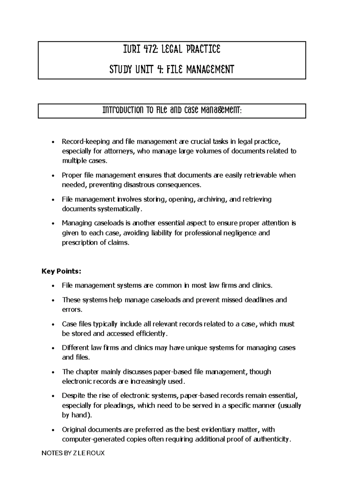 IURI 472: Legal practice study unit 5 - Bill of costs and numeracy ...