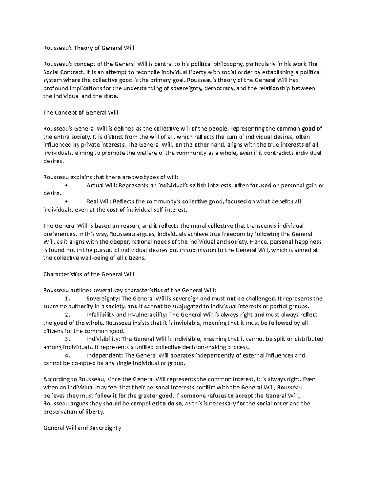 Rousseau's General Will: Simplified Insights on Democratic Sovereignty ...