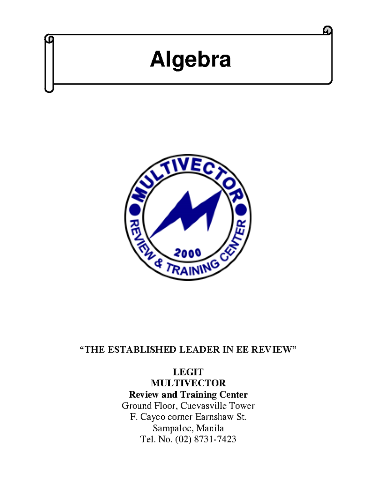 01 - Algebra - Review Notes and Practice Problems - Studocu