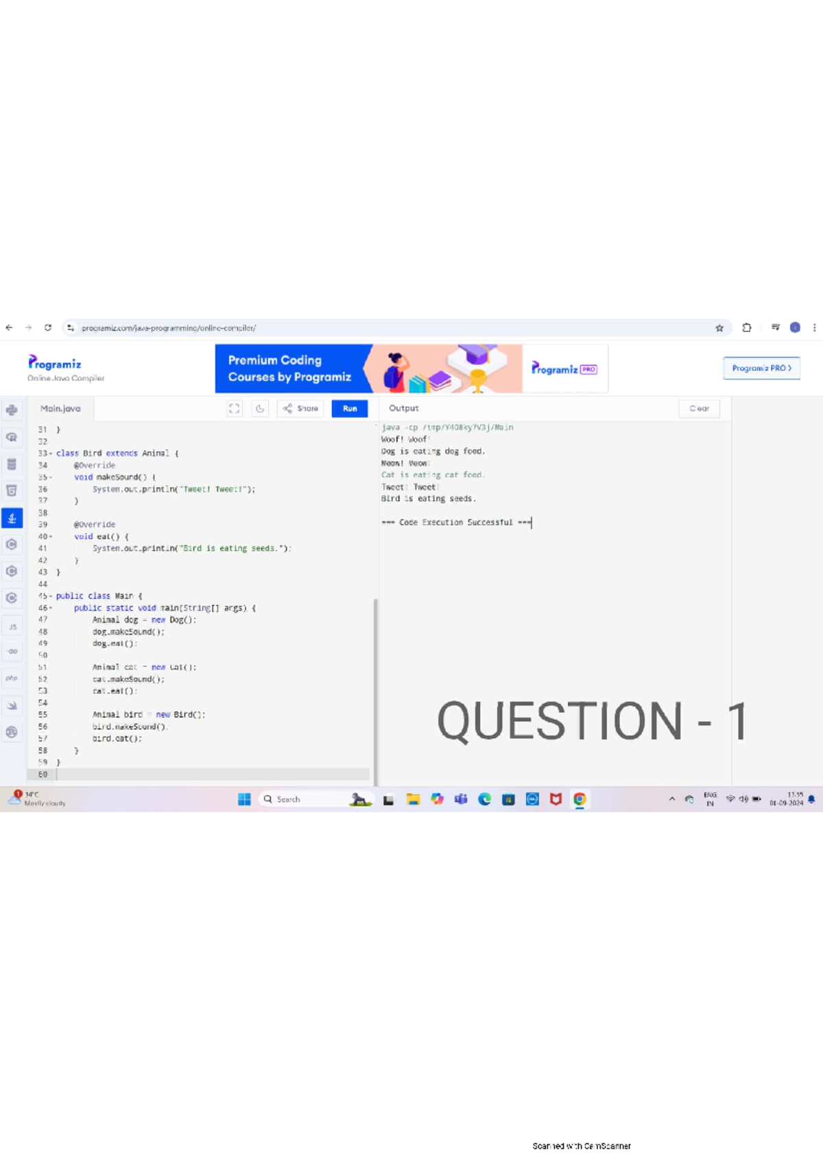 App week (5) [RA2311003012029 ] - t If i : Programiz Premium Coding ...
