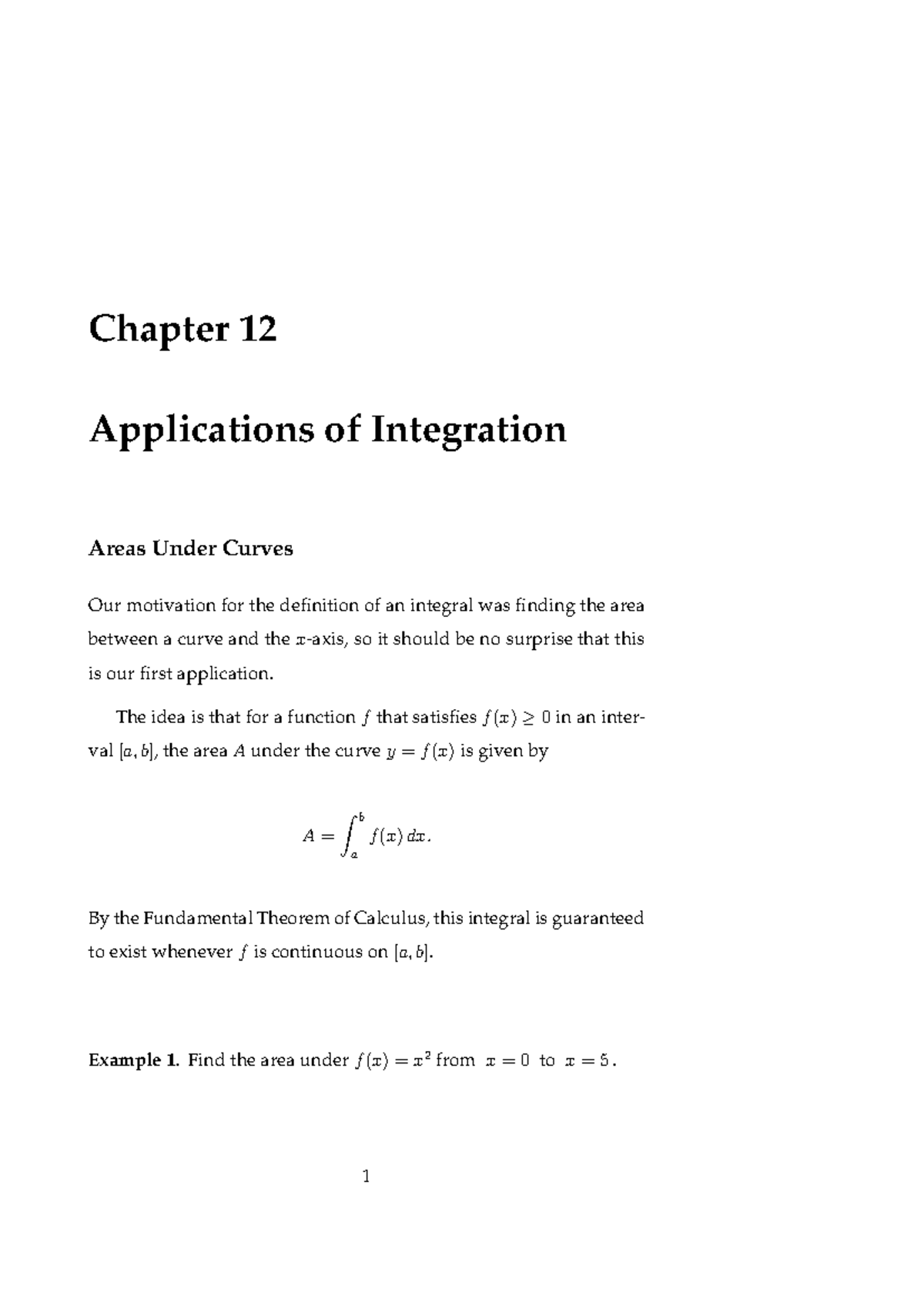 M1C Chapter 12 - awesome - Chapter 12 Applications of Integration Areas ...