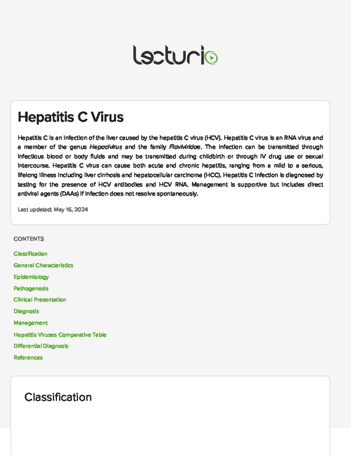 HCV Overview: Infection, Diagnosis, and Management Notes - Studocu