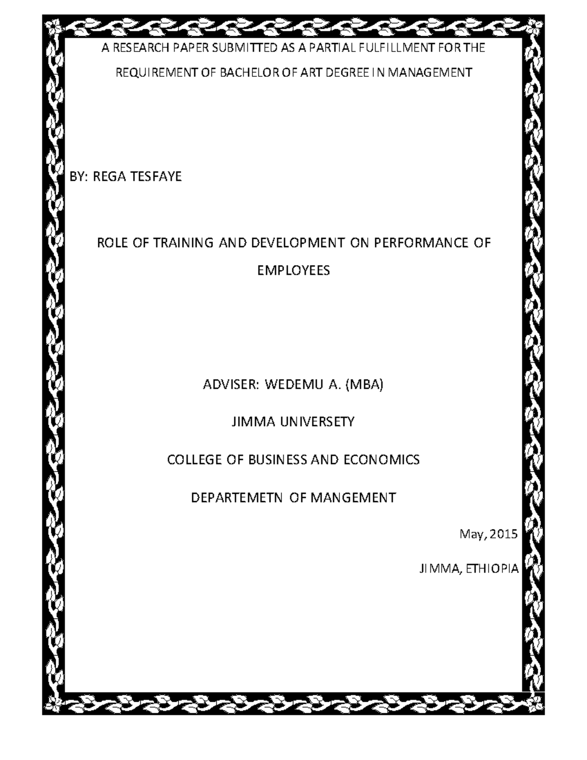 The Impact of Training & Development on Employee Performance (BA in ...