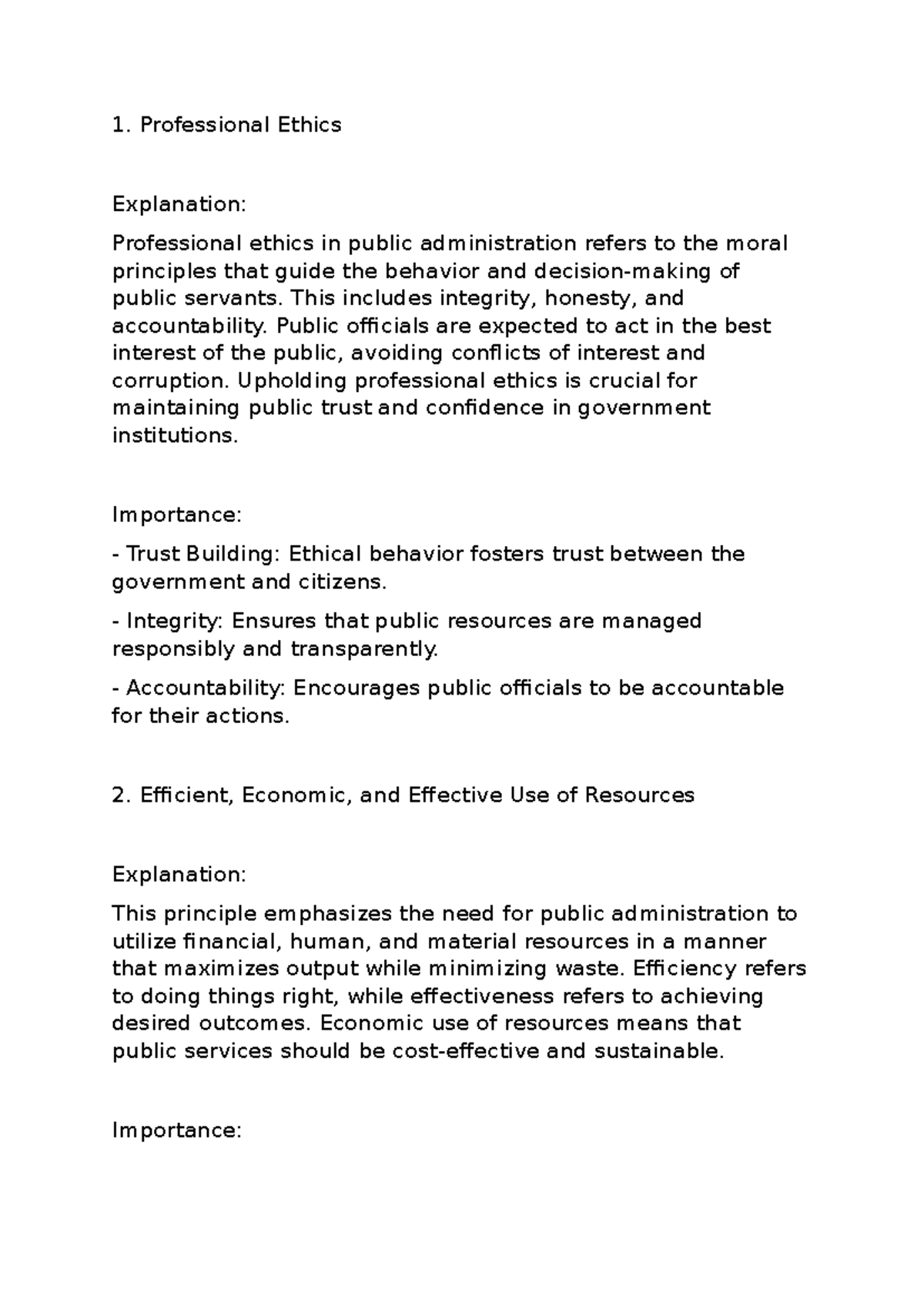 Basic values and principles governing public administration
