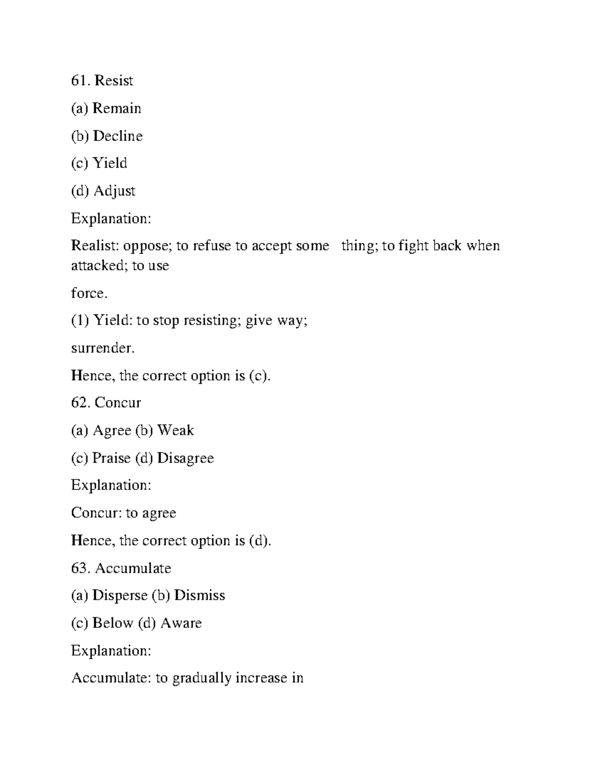 Antonym Practice for SSC CGL 2013-2014: Word Opposites Explained - Studocu
