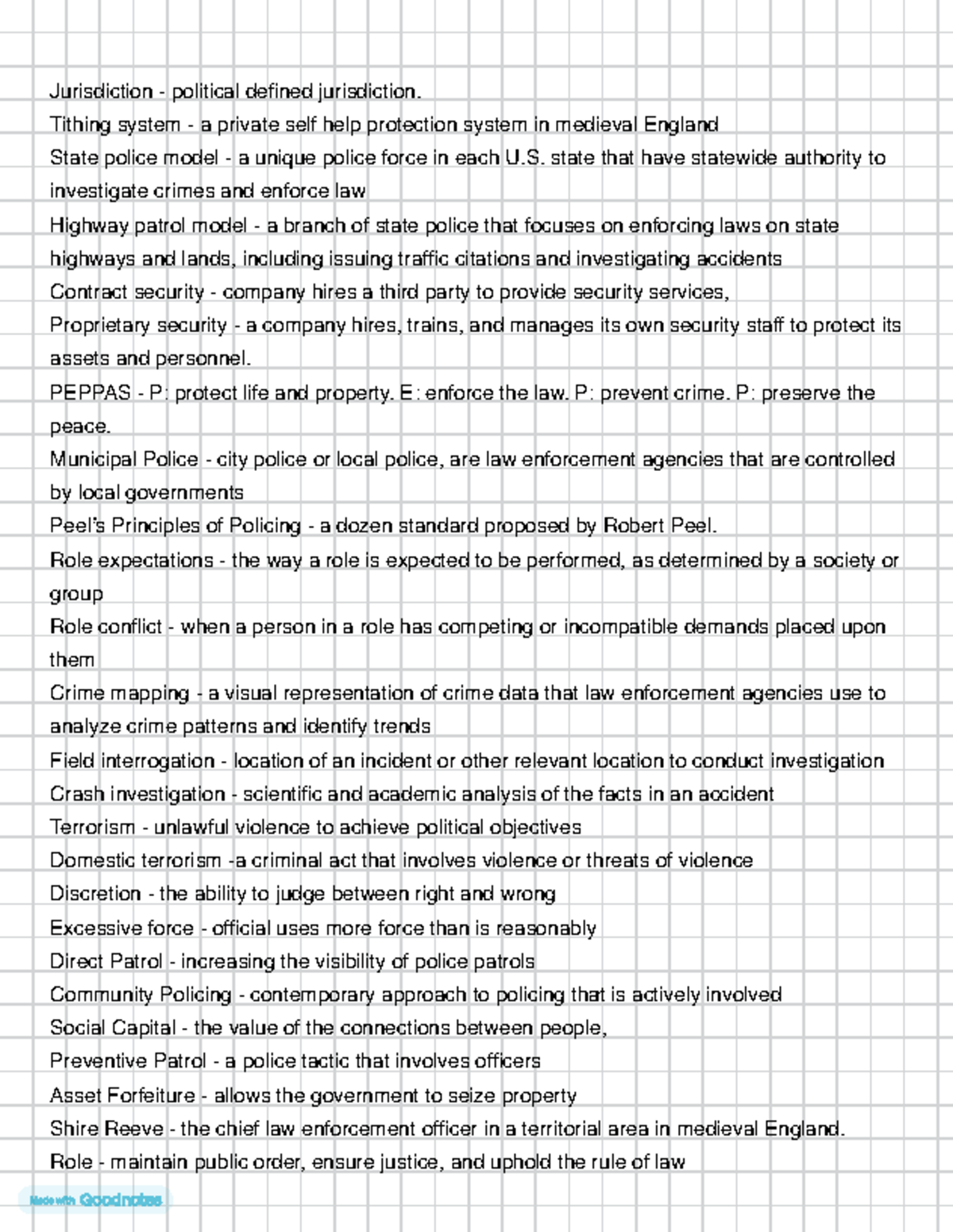 CJ 101 Chapter 5 Key Vocabulary Definitions and Concepts - Studocu
