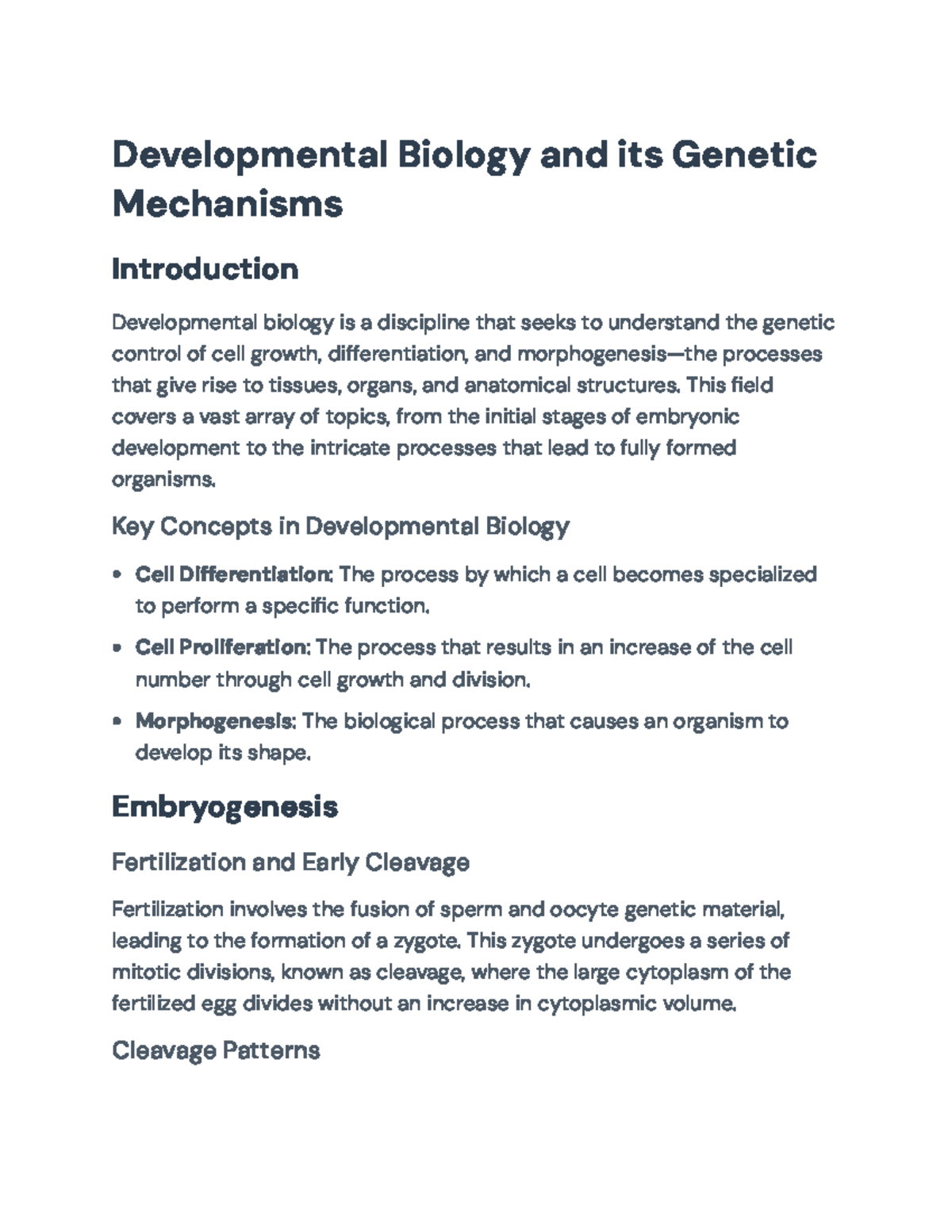 Genetic Mechanisms in Developmental Bio (DB 101): Key Concepts Overview ...