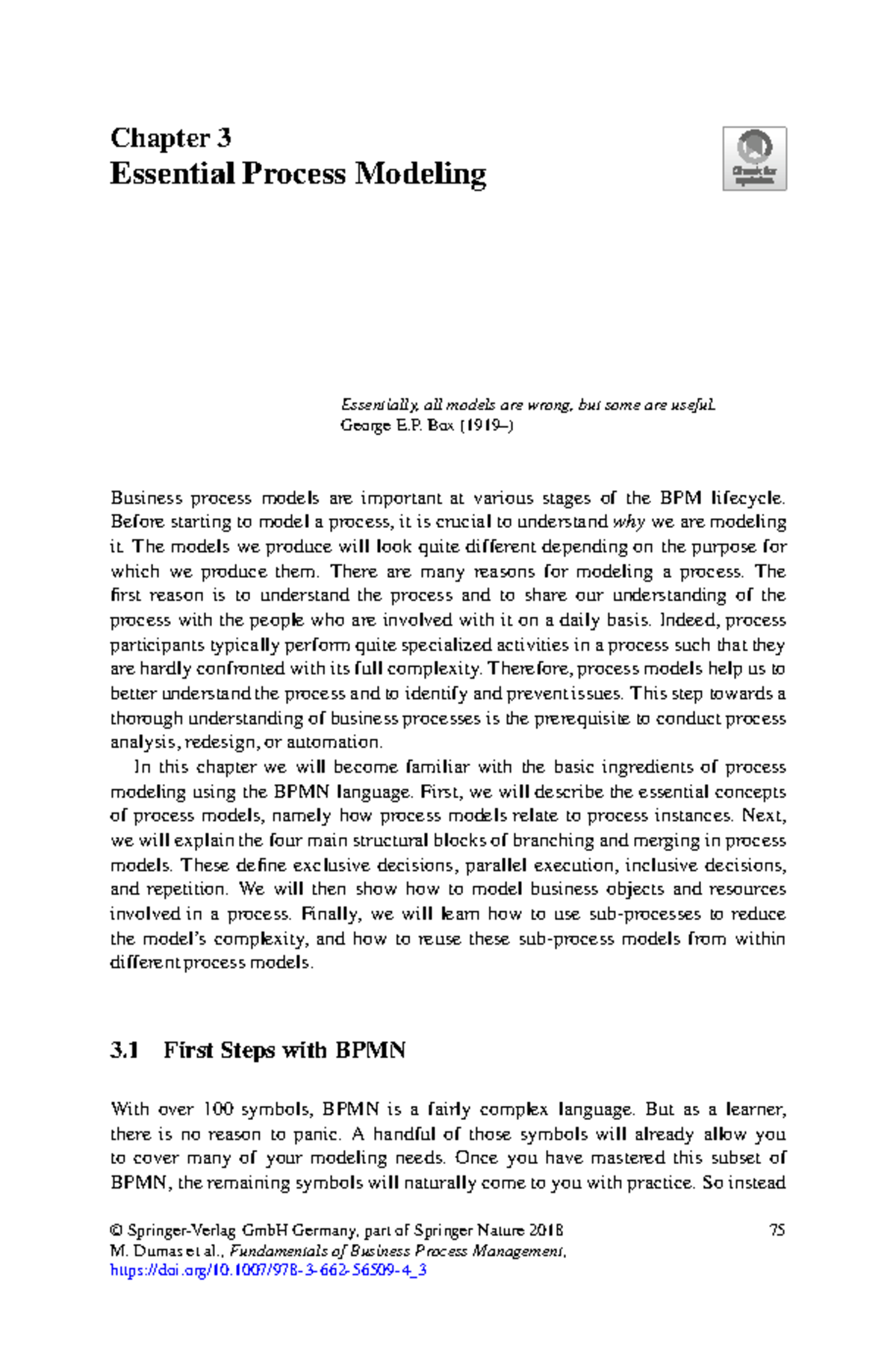 Dumas 2018 Chapter 3: Business Process Modeling with BPMN Essentials ...