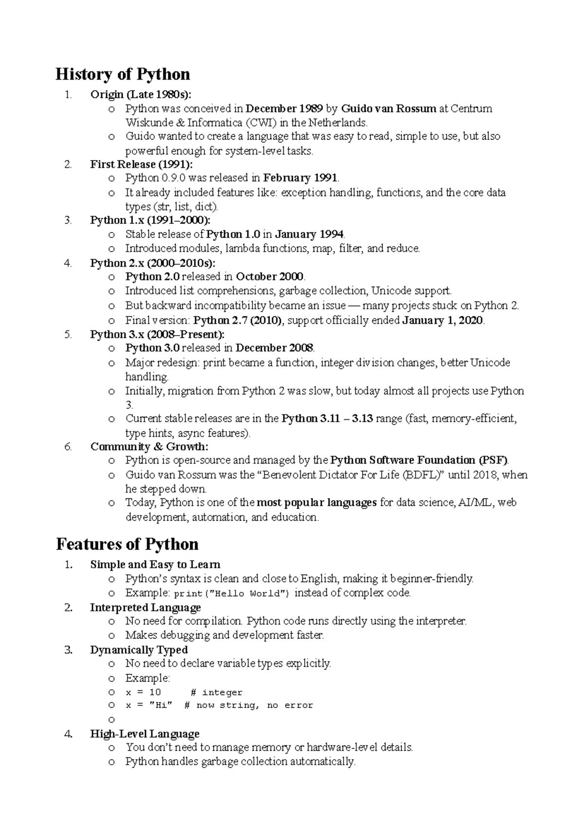 Python History Features Distros Coding Standards-PEP8 - History of ...
