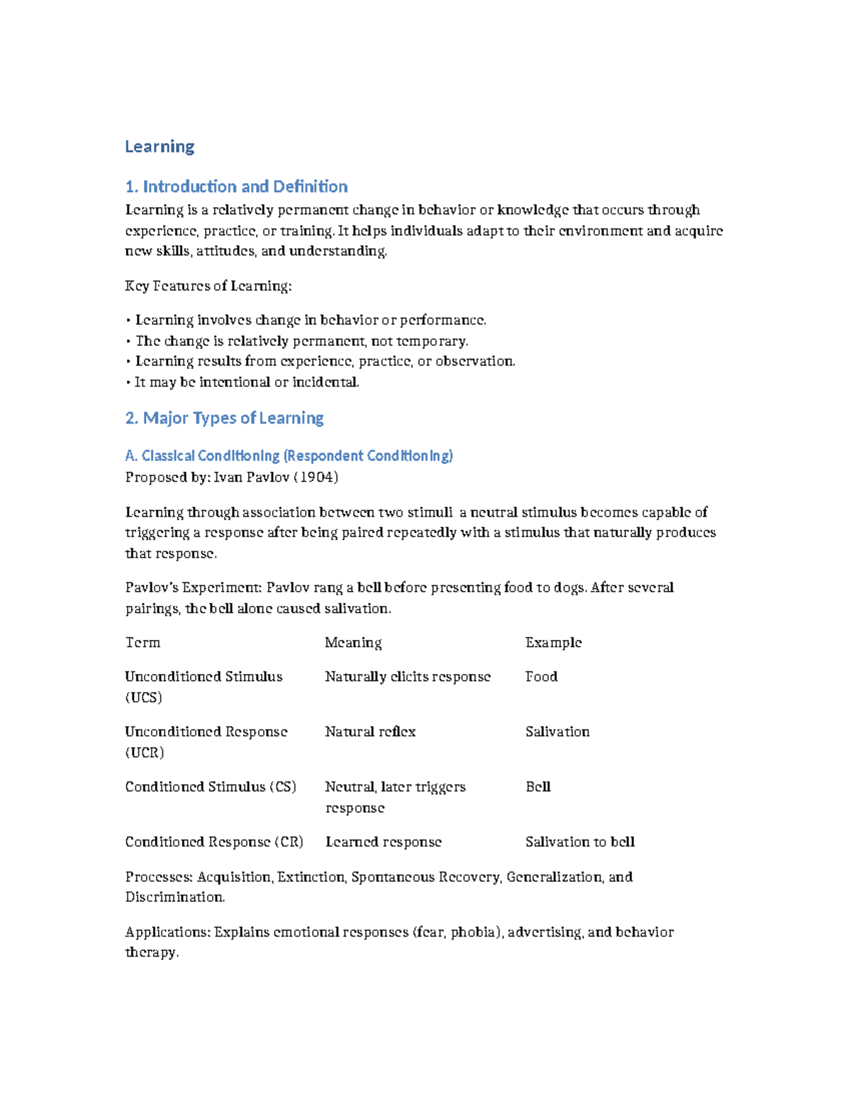 Learning Notes: Introduction to Key Concepts and Types of Learning ...