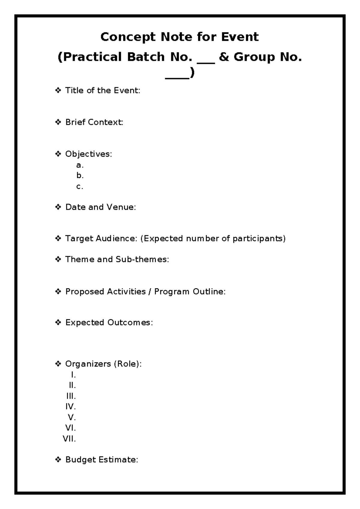 Concept Note - Nice notes - Bachelor of hotel management - Concept Note ...