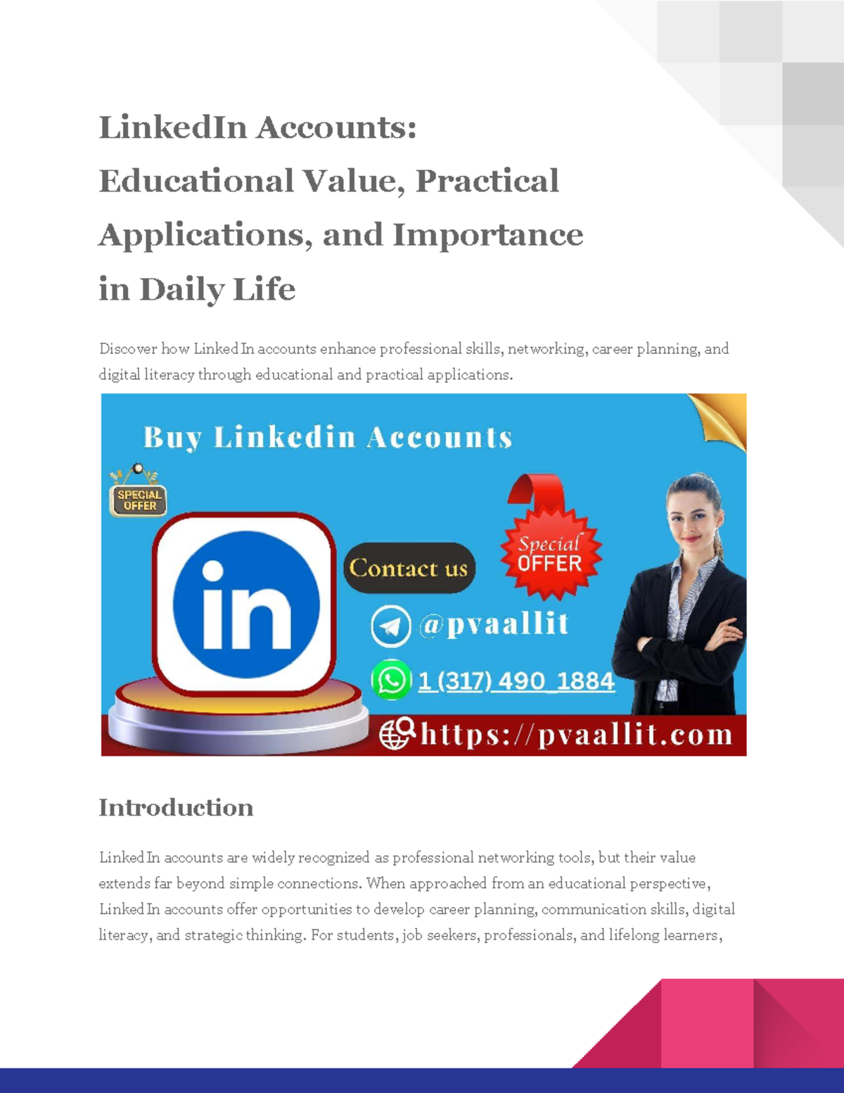 LinkedIn Accounts: Educational Insights & Practical Applications - Studocu