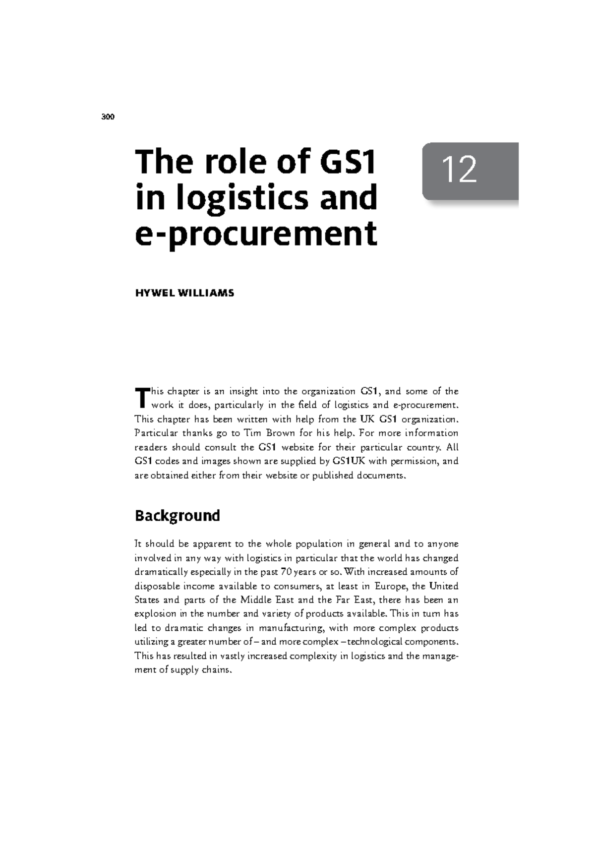 300 The Role of GS1 in Logistics: Insights and Standards - Studocu