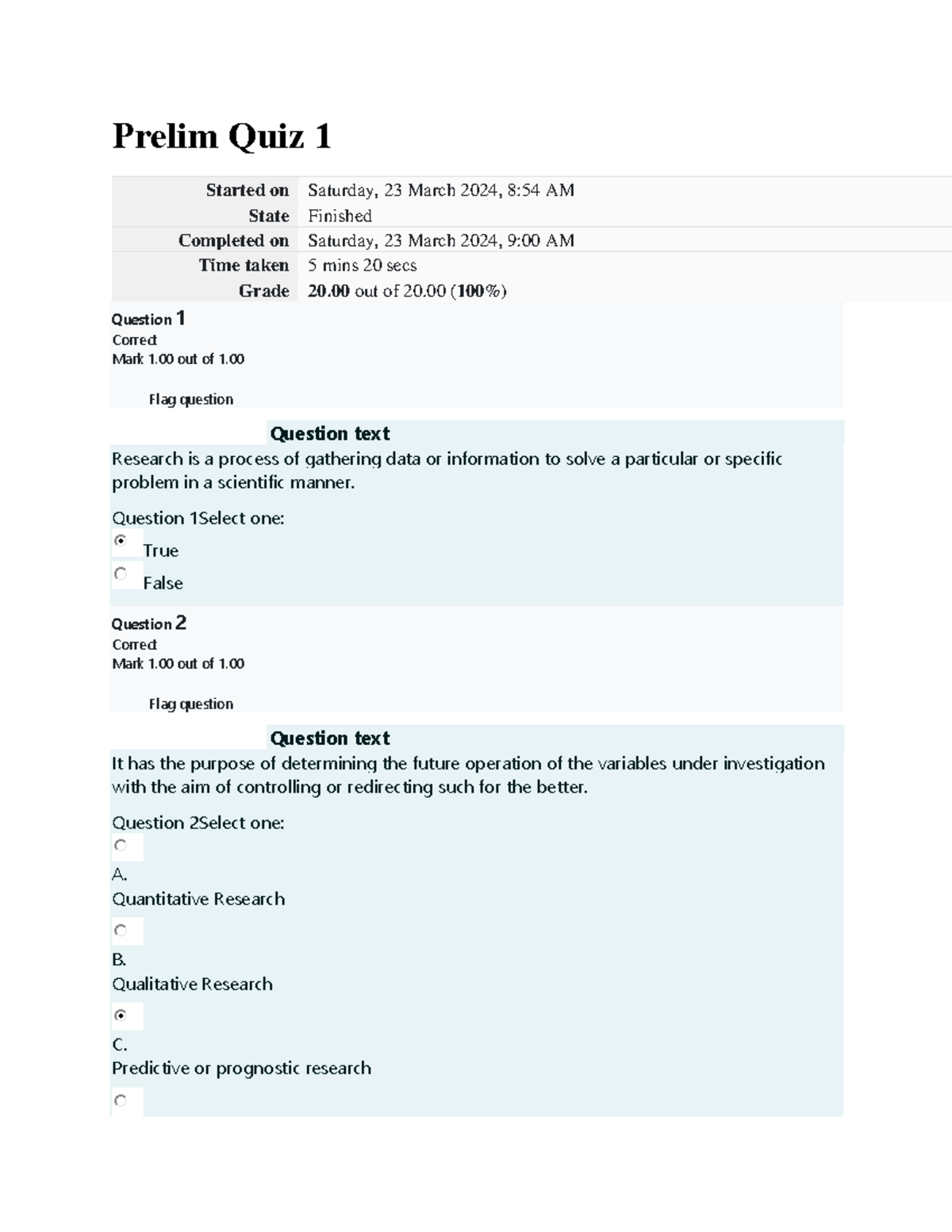 Accountancy Research - Prelim Quiz 1 Review and Answers - Studocu