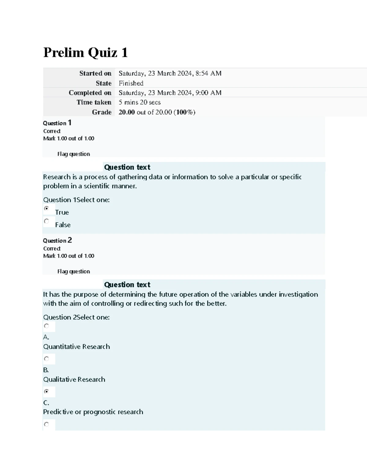 Accountancy 101 - Final Quiz 1 Results and Analysis - Studocu