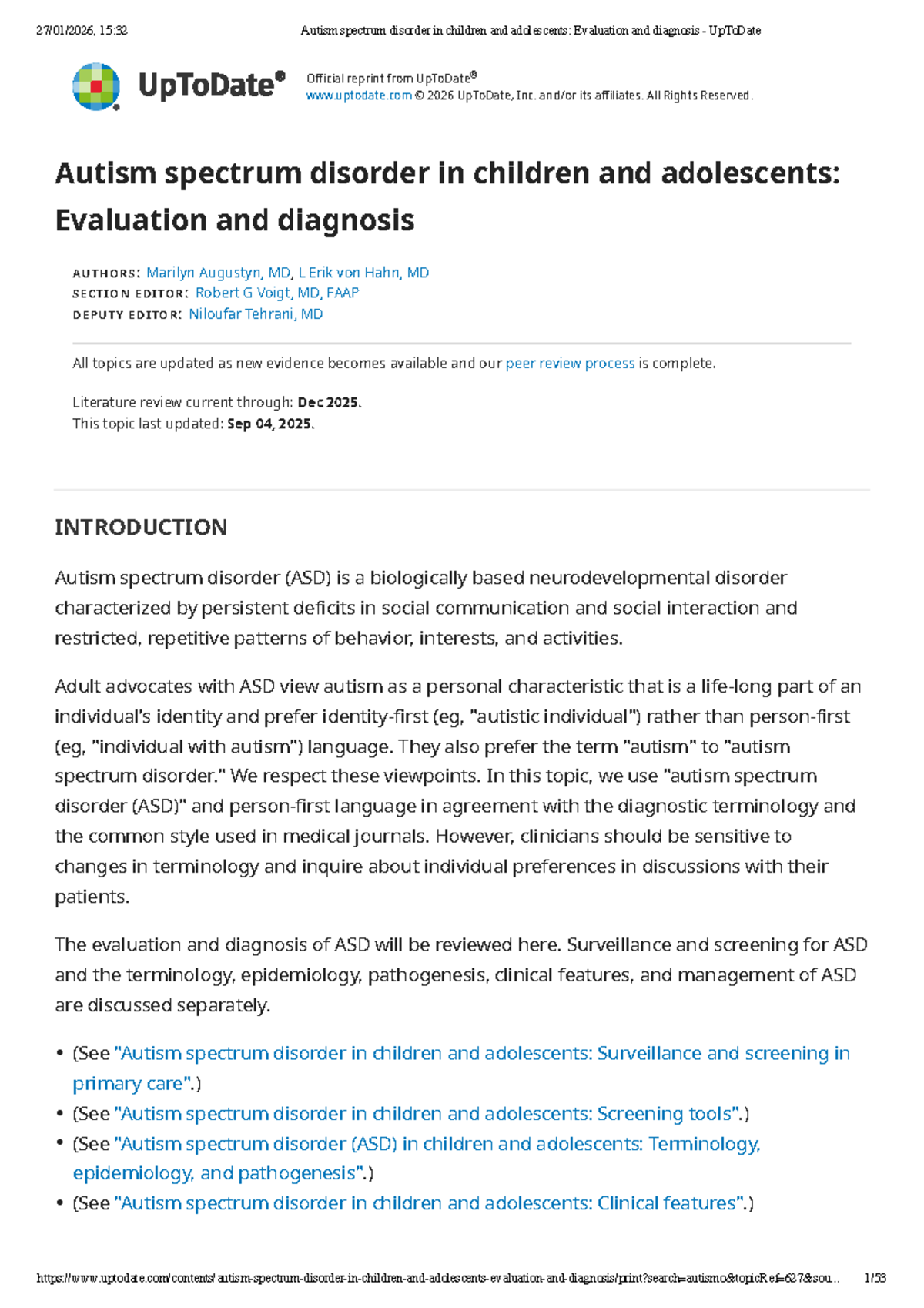15:32 Autism Spectrum Disorder in Children & Adolescents: Evaluation ...