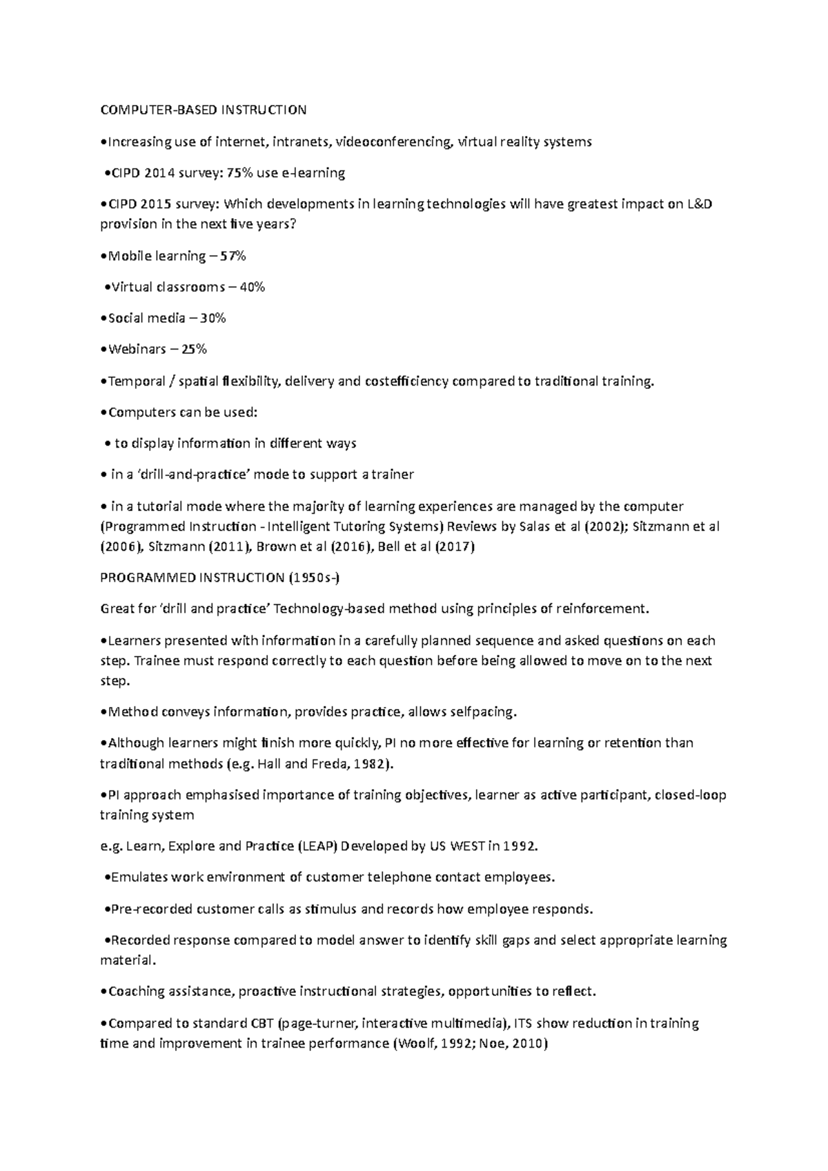 Computer Training Method HR - COMPUTER-BASED INSTRUCTION •Increasing ...