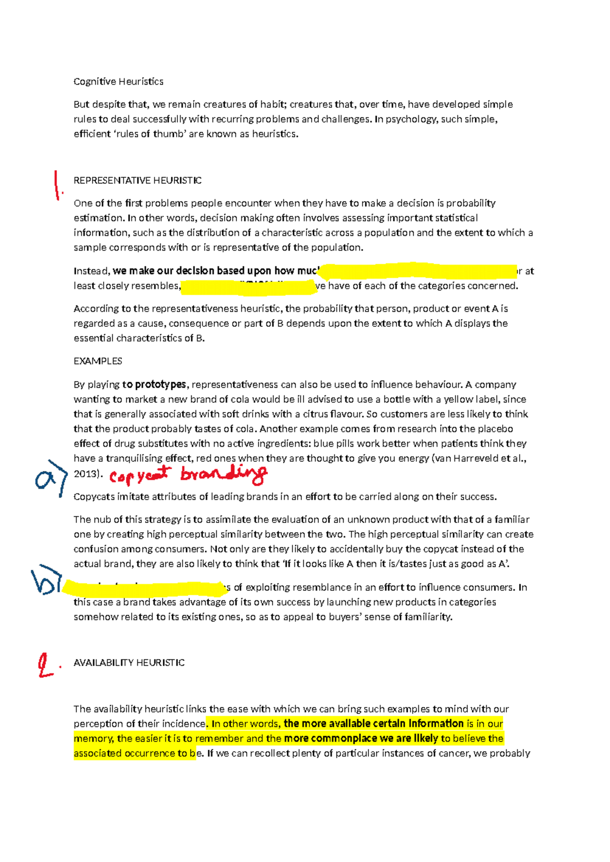 Cognitive Heuristics in Decision Making - Week 3 Notes (PSY 101 ...