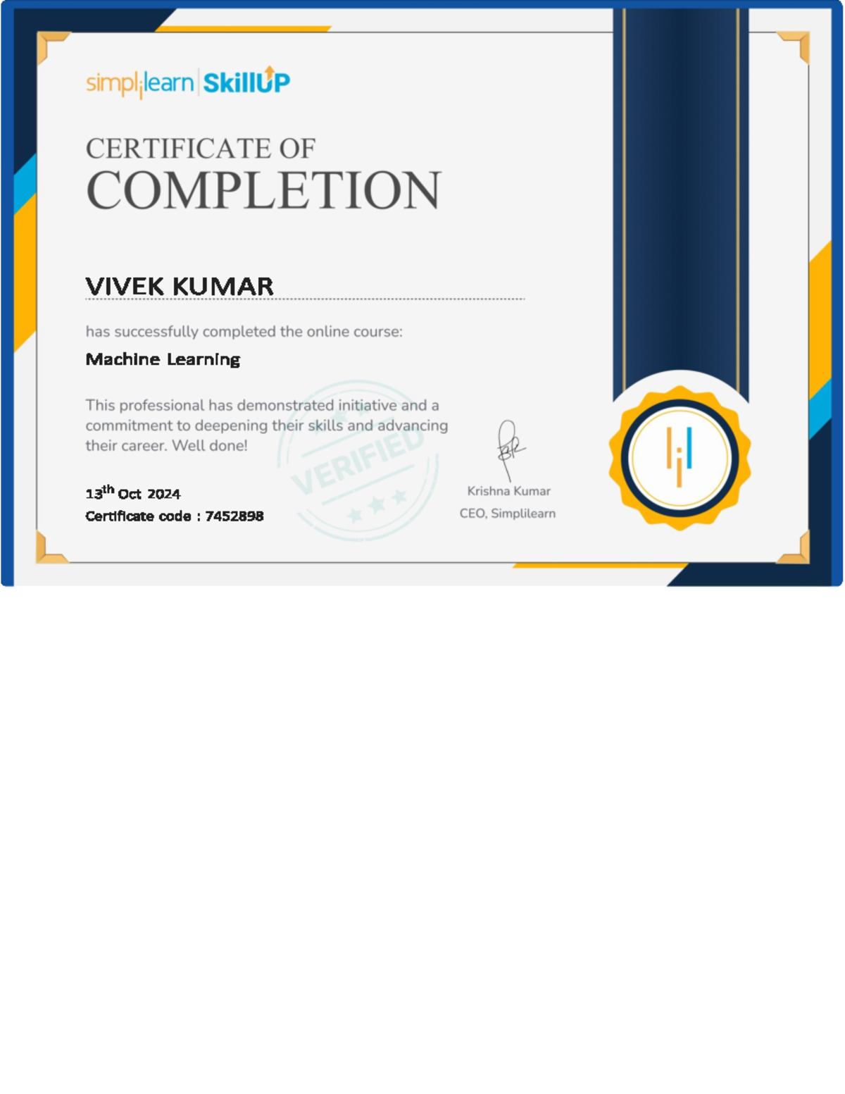 Machine Learning Certificate - Computer Science SL - SkillUP ...