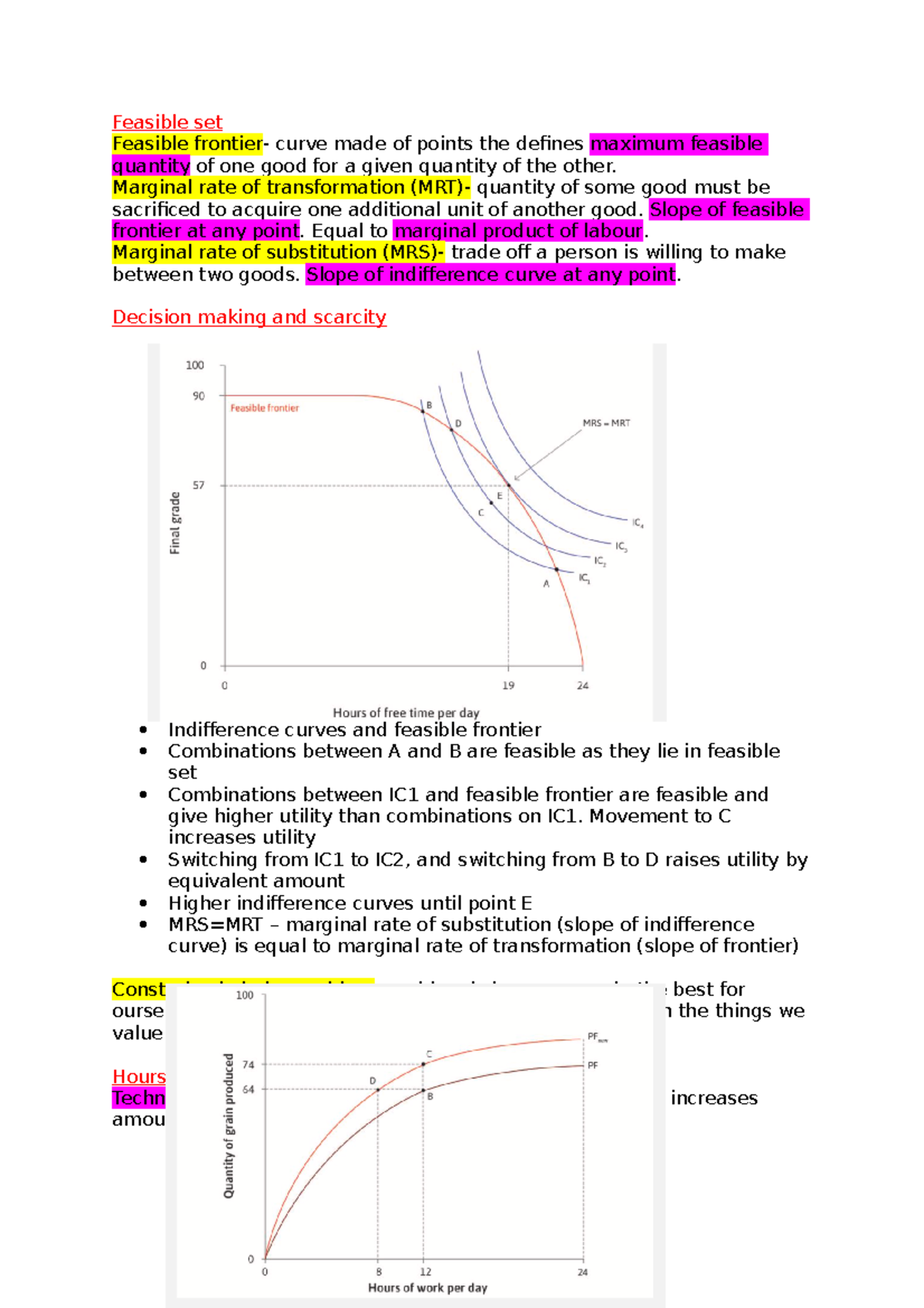 Unit 3 Lecture Notes: Feasible Set and Decision-Making Concepts - Studocu