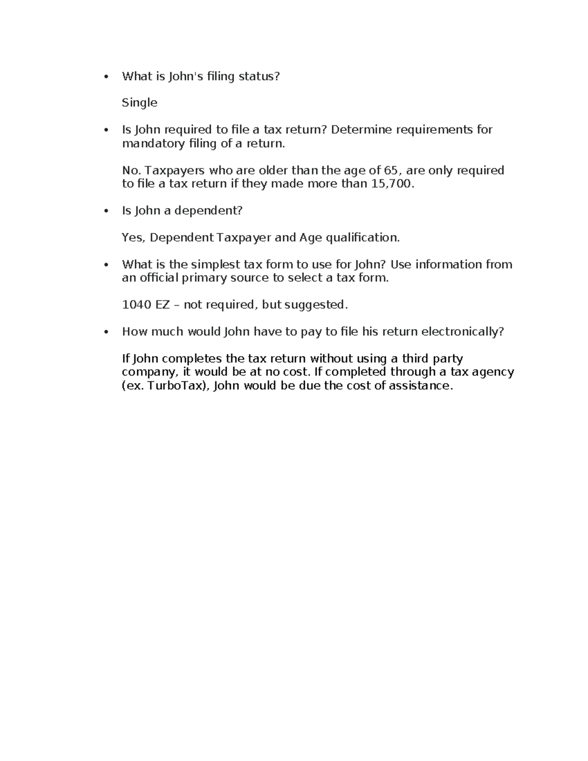 BUS-FPX4065 Tax Filing Status and Requirements Assessment 1-1 - Studocu