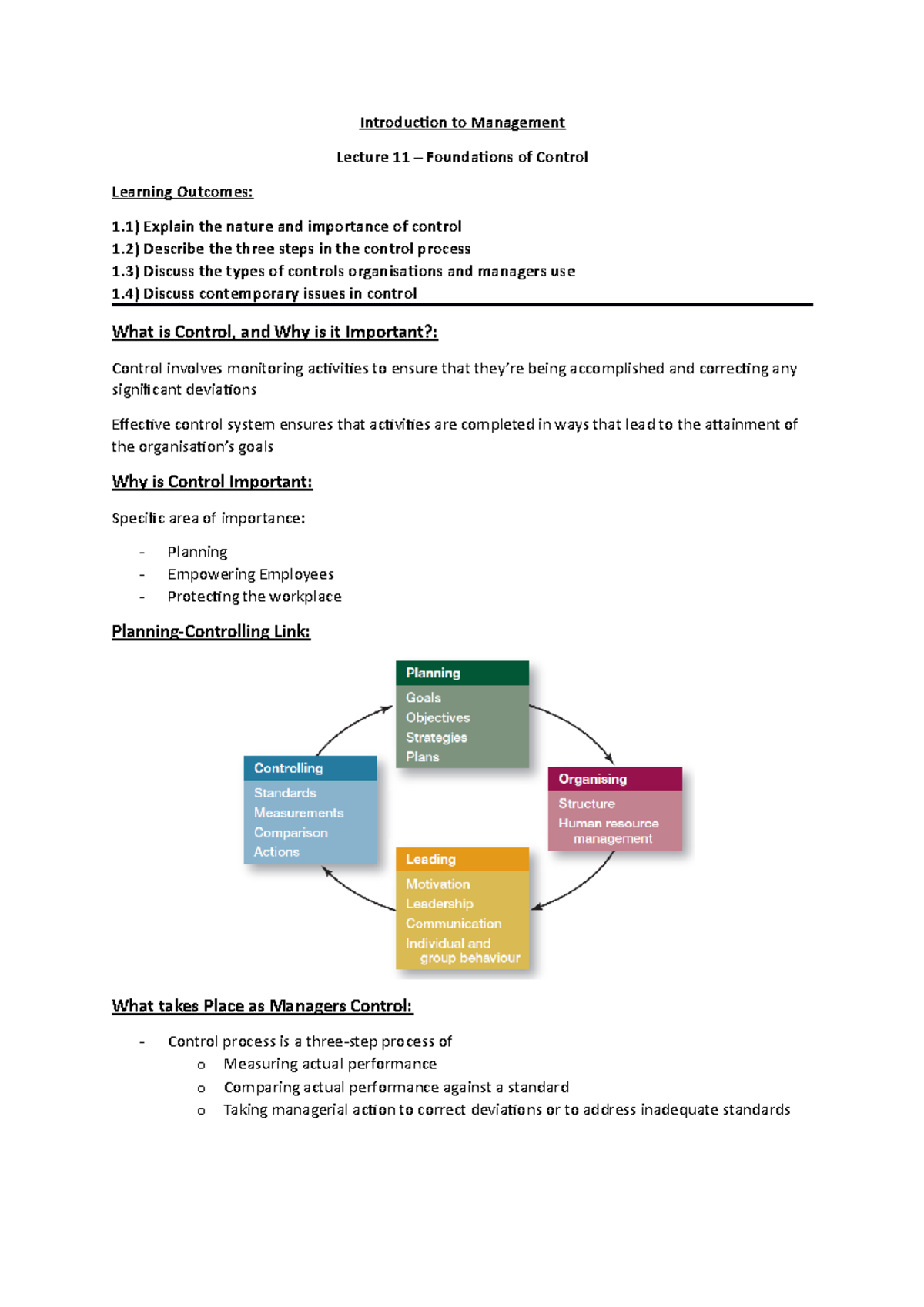 Introduction to Management - LEC 11 (Foundations of Control ...