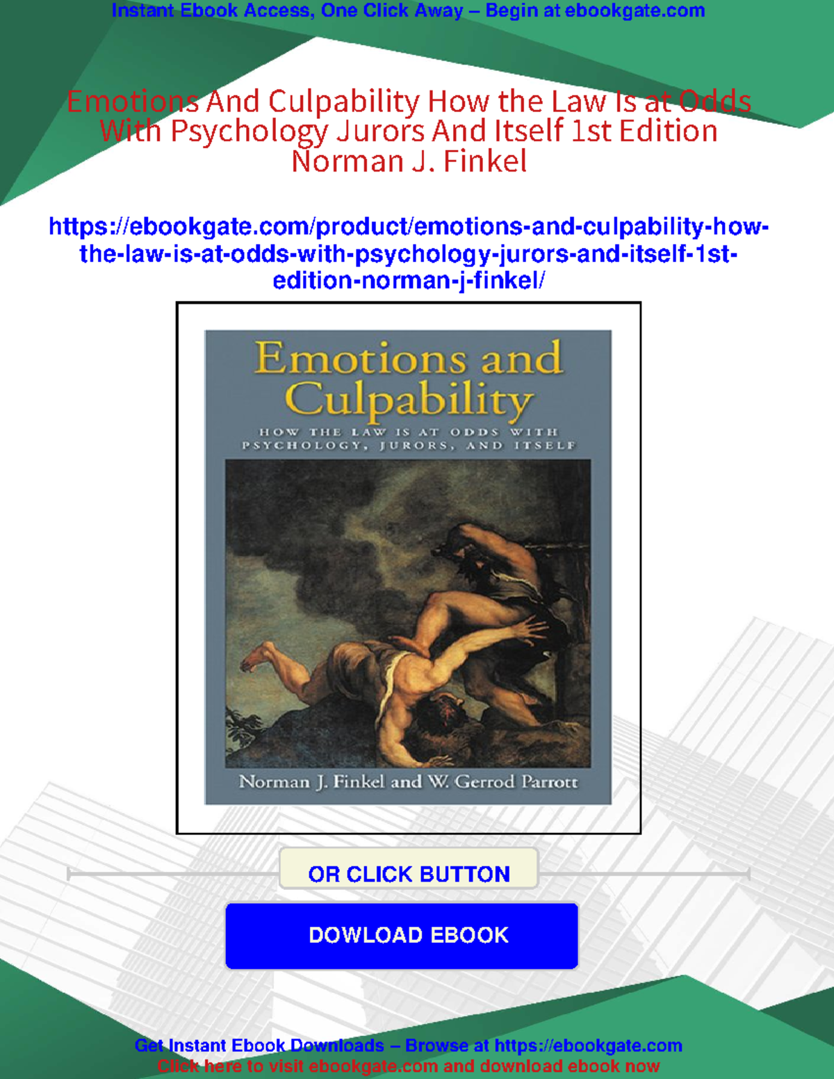 Emotions and Culpability: Law vs. Psychology - A Critical Analysis ...