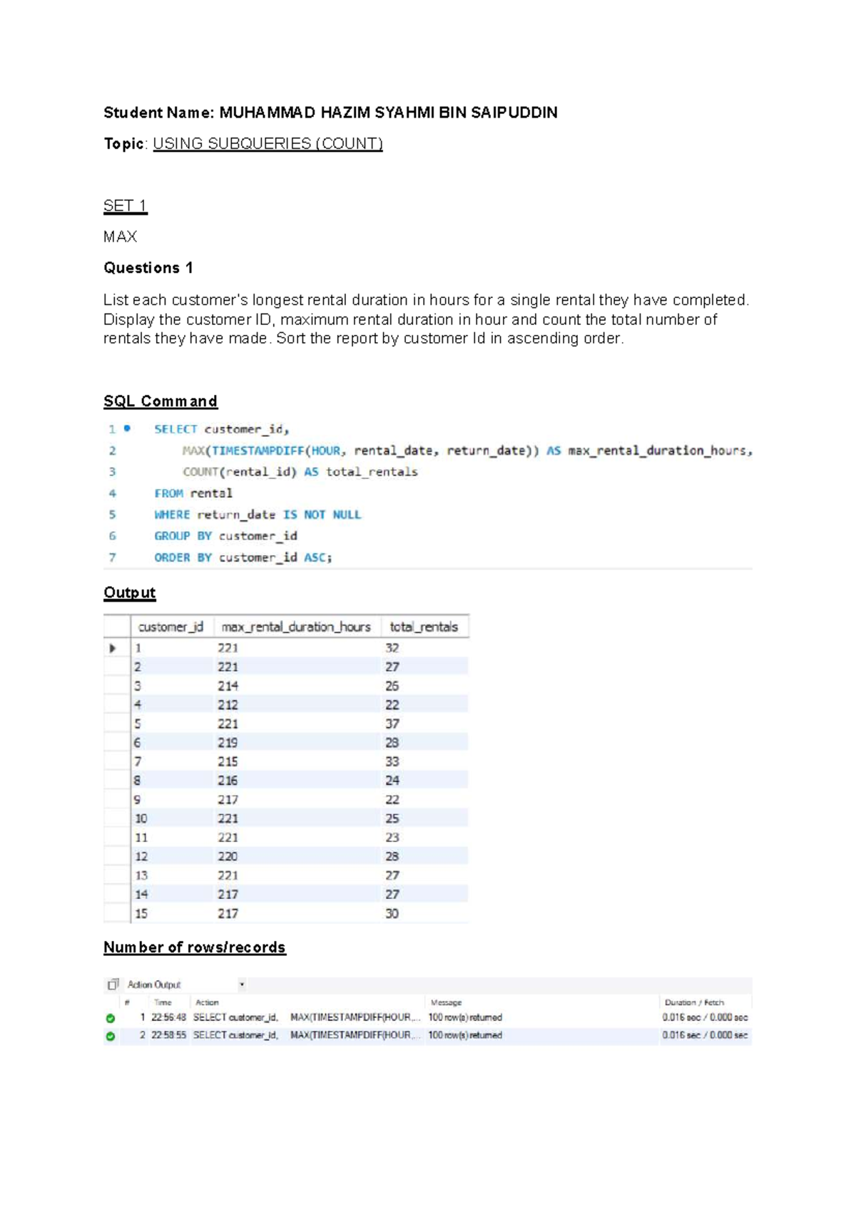 LAB 4 ICT - Lab tutorial - Introduction To Database Design - Student ...
