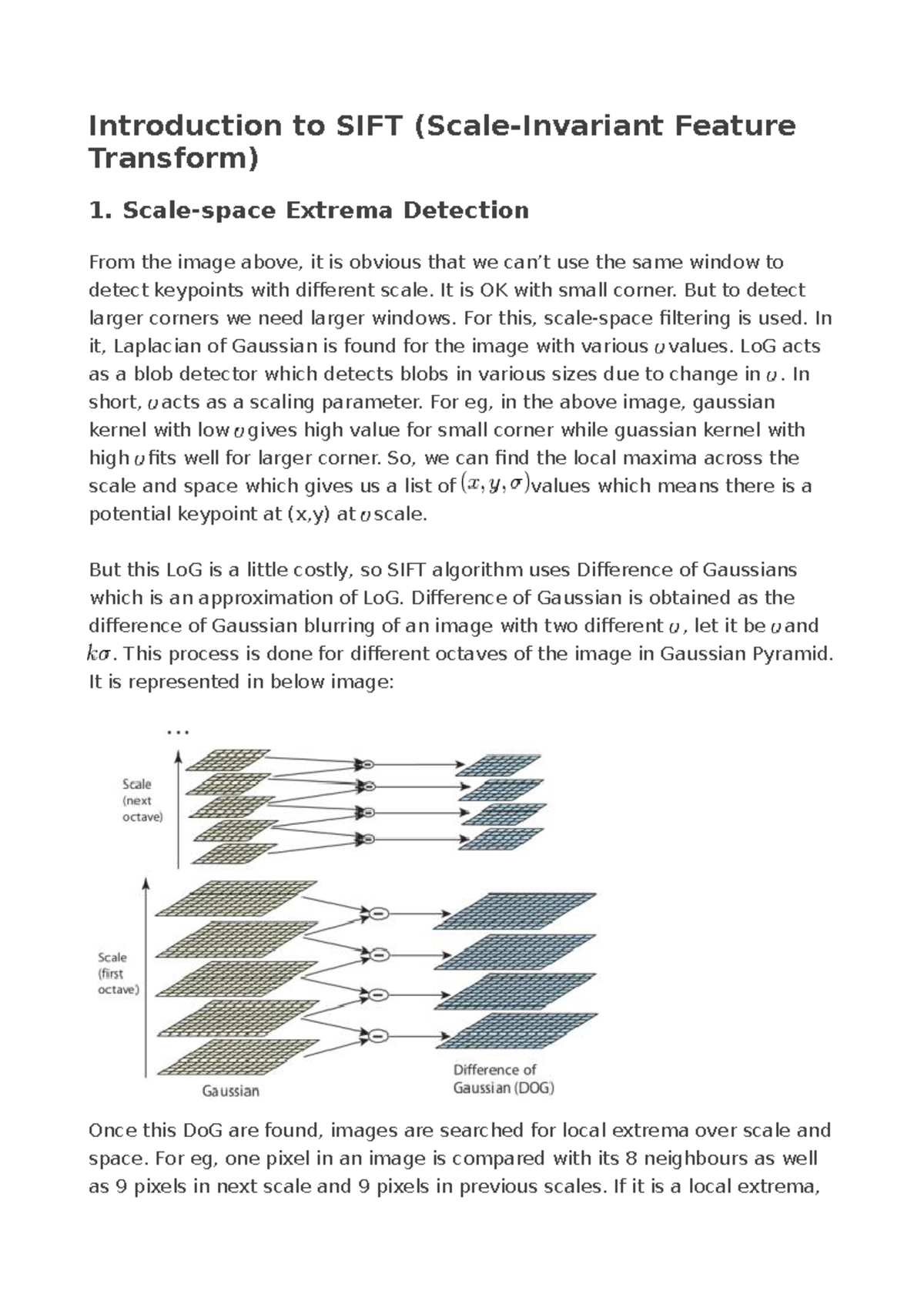 SIFT Algorithm: Understanding Keypoint Detection and Localization ...