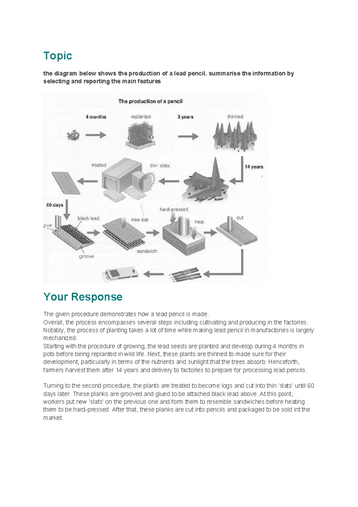 Production Process of a Lead Pencil: Summary and Analysis (ENG 101 ...